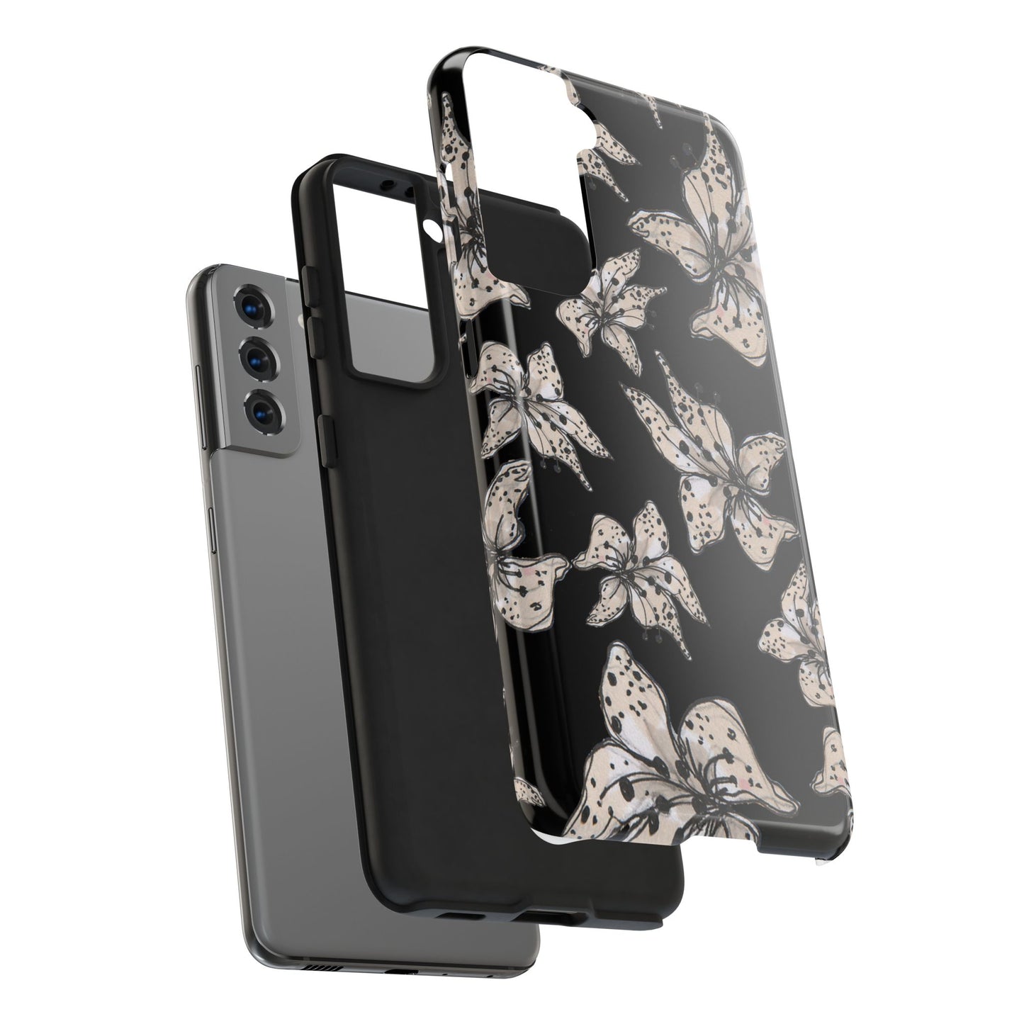 Spotted Lilies Black Phone Case