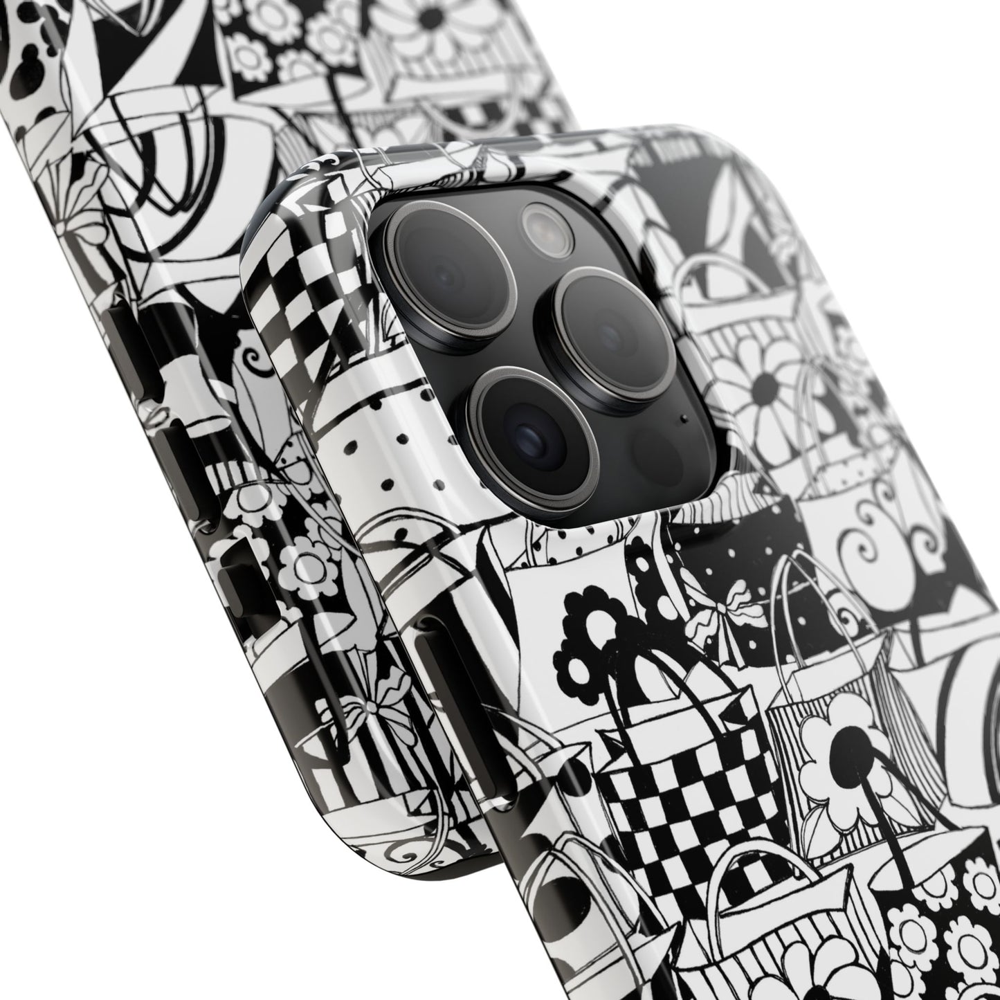 Totally Black / White Phone Case