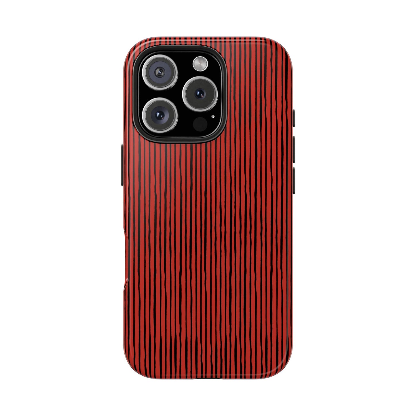 Quirky Bias Stripe Red / Black Phone Case