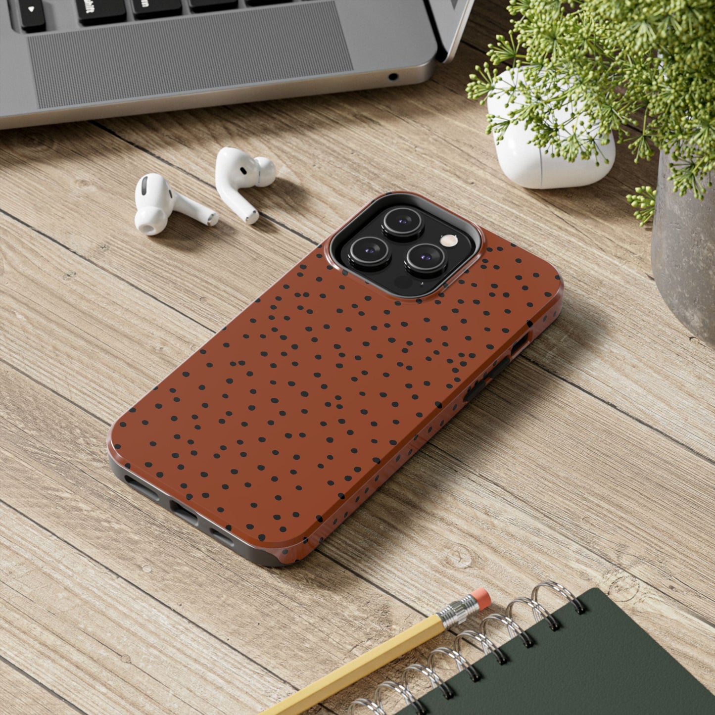 Dinky Dots Bronze / Black Phone Case