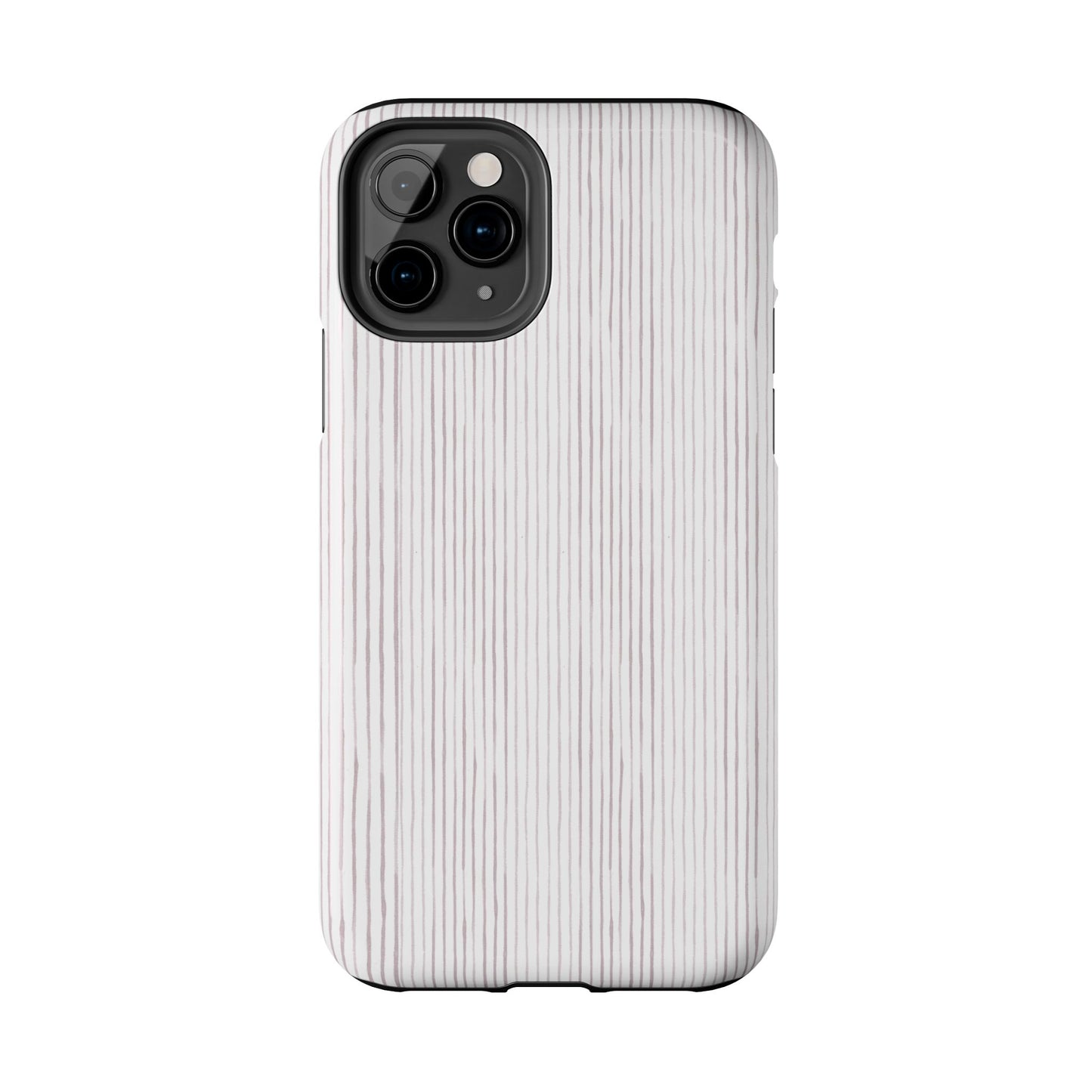 Happy Stripe White / Silver Phone Case
