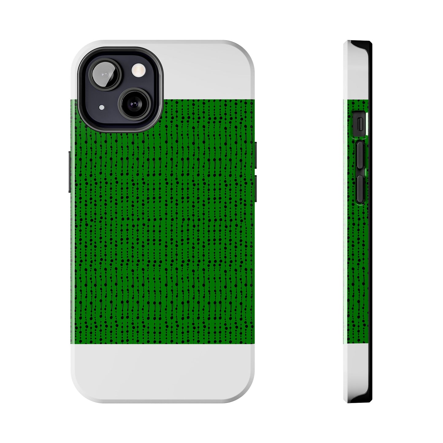 Beaded Curtain Green / Black Phone Case