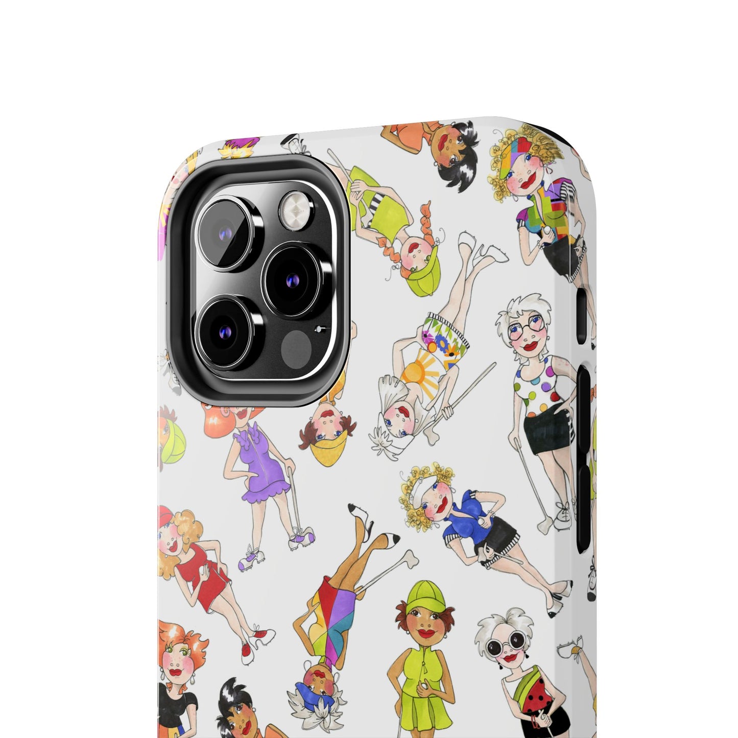 Tossed Golfer Girls White Phone Case