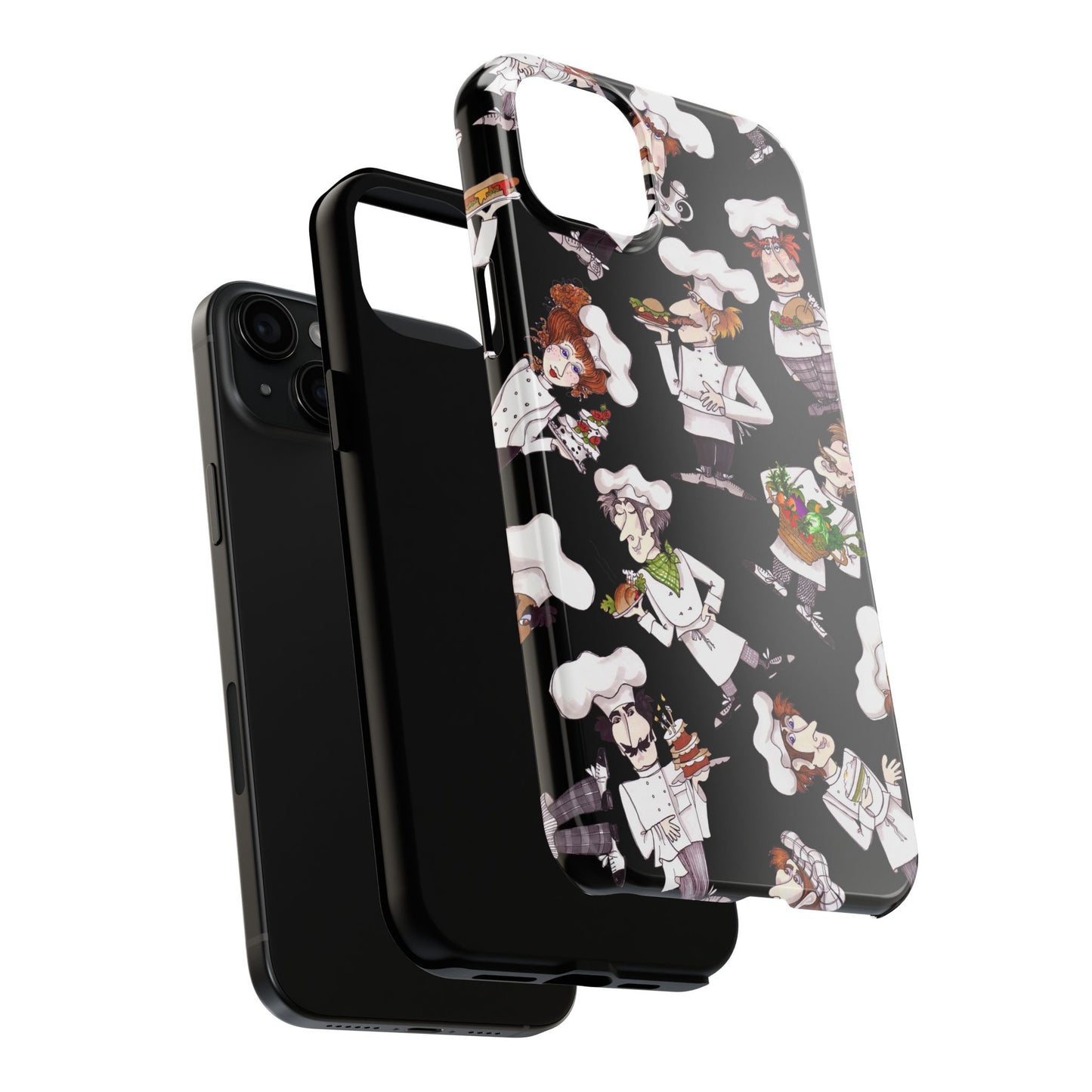 Tossed Chefs Black Phone Case