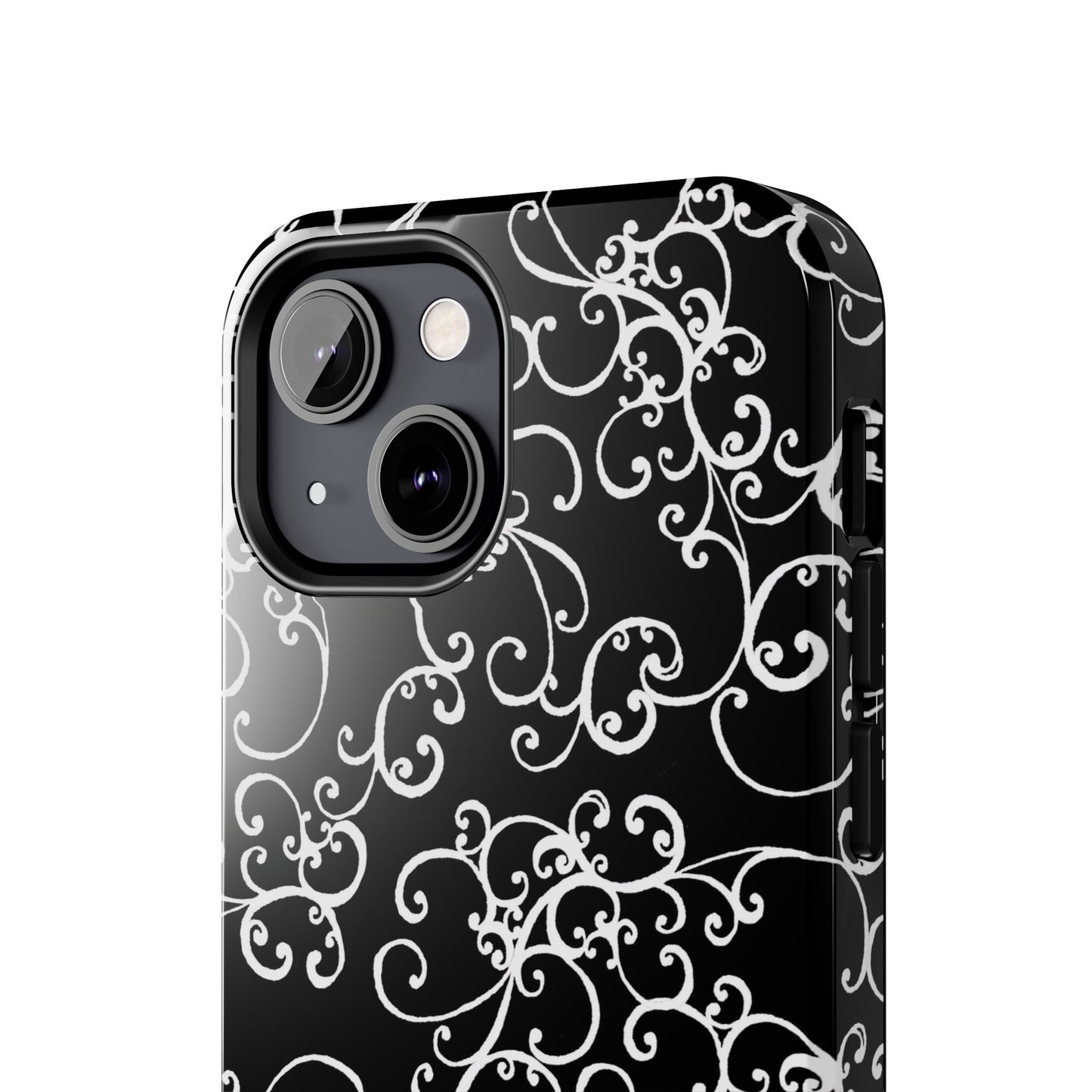 Elegant Scroll Black / White Phone Case
