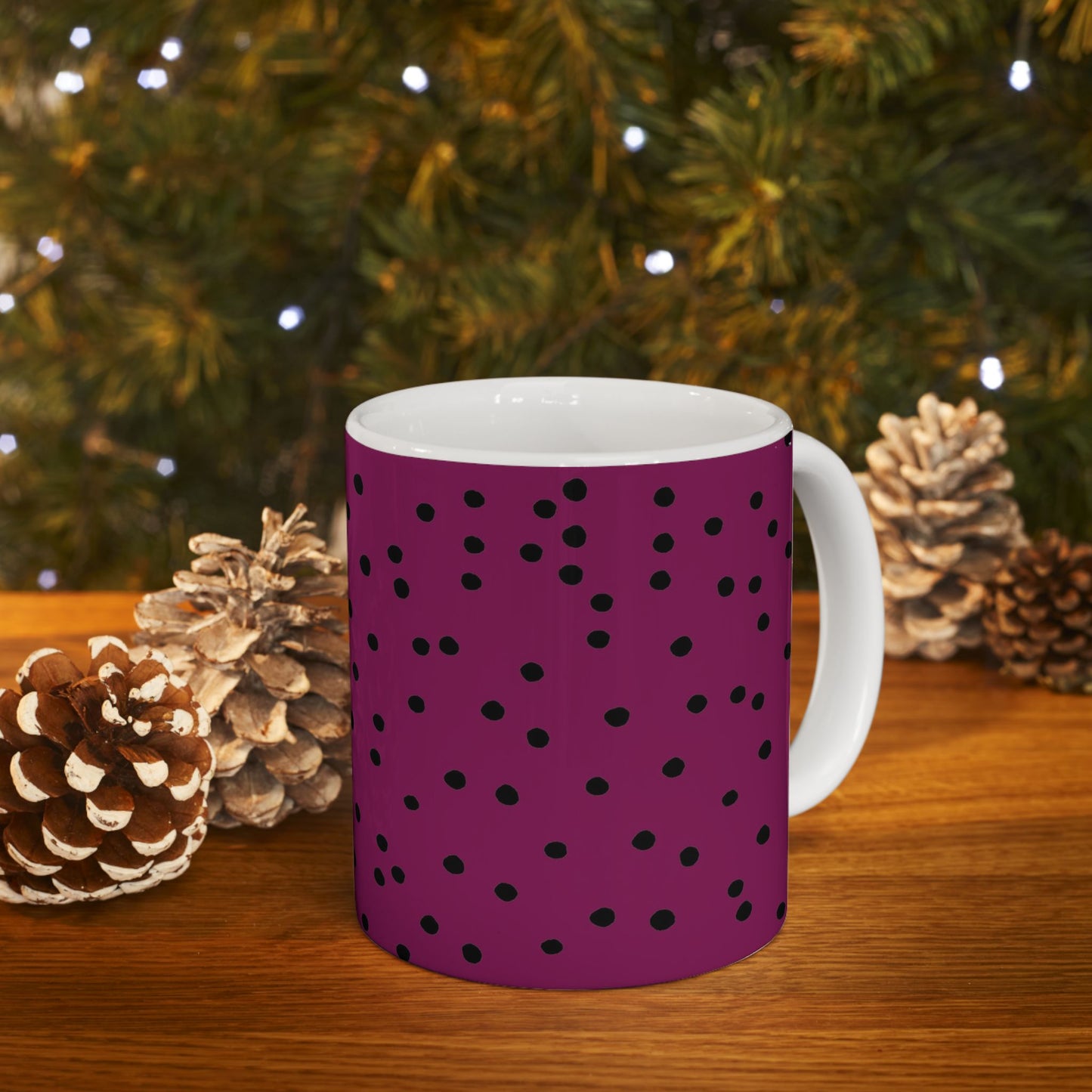 Dinky Dots Burgundy / Black Cup