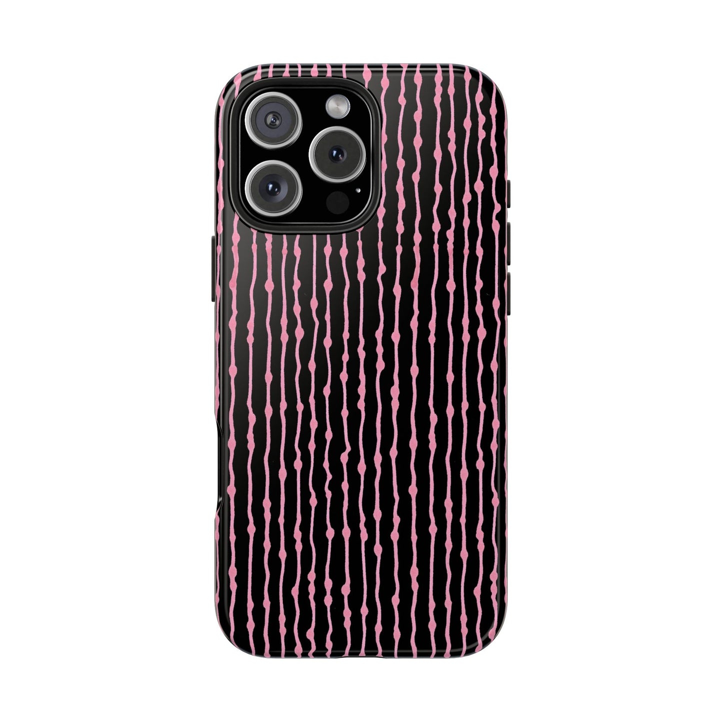 Faux Seersucker Black / Pink Phone Case