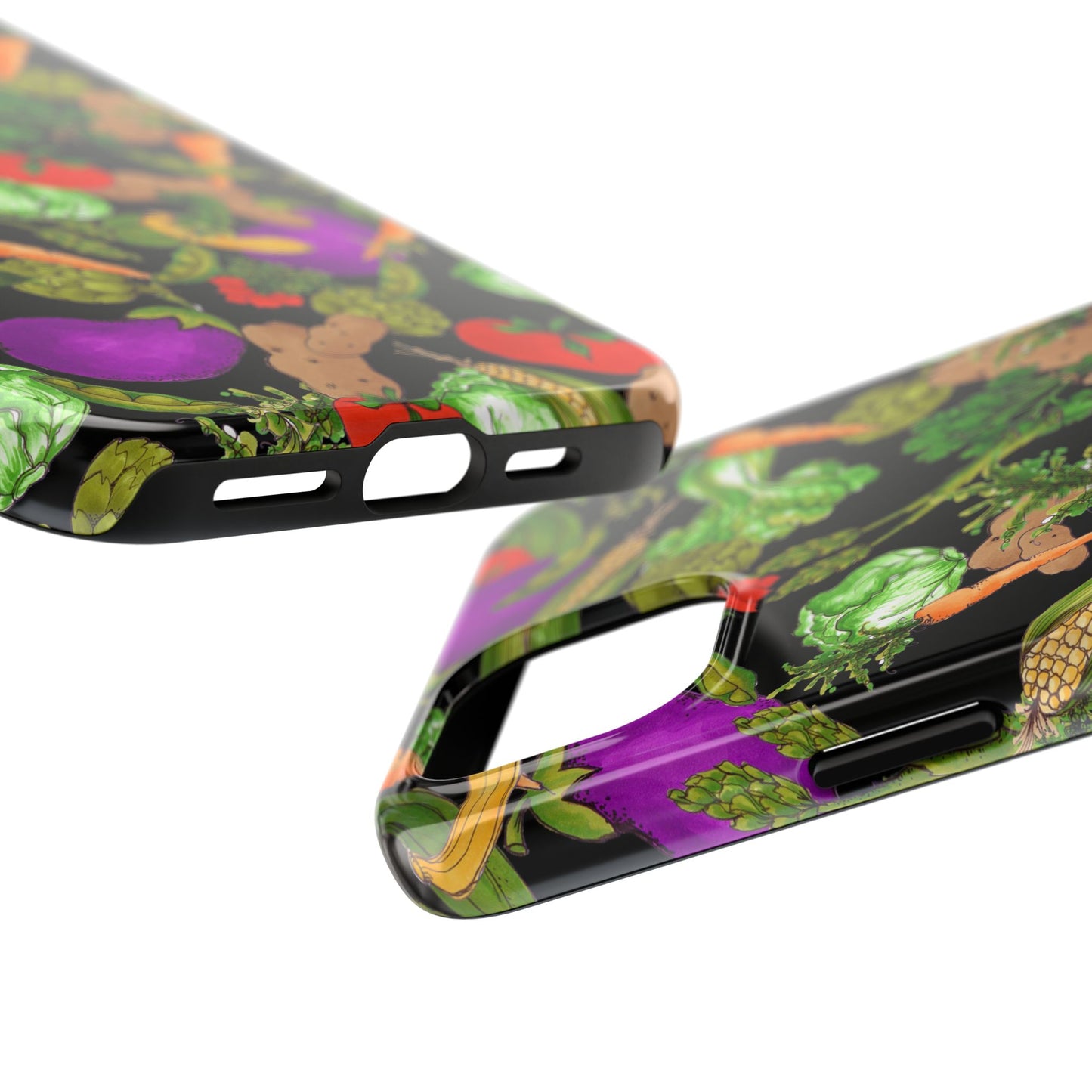 Veggie Jungle Black Phone Case