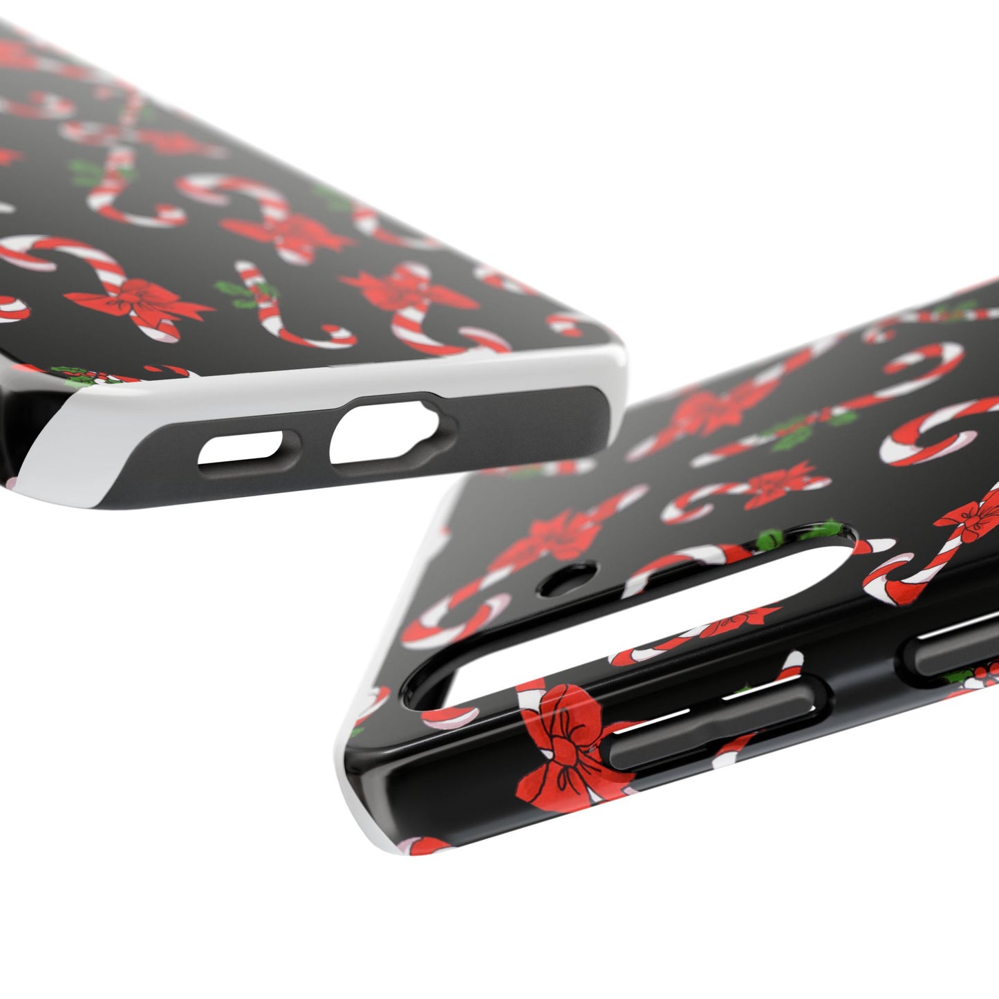 Candy Cane Crowd Black Phone Case