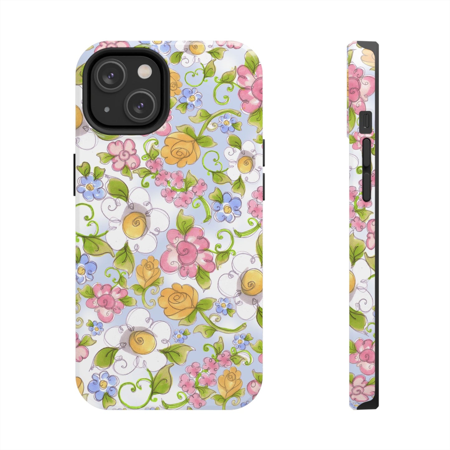 Flower Frolic Blue Phone Case
