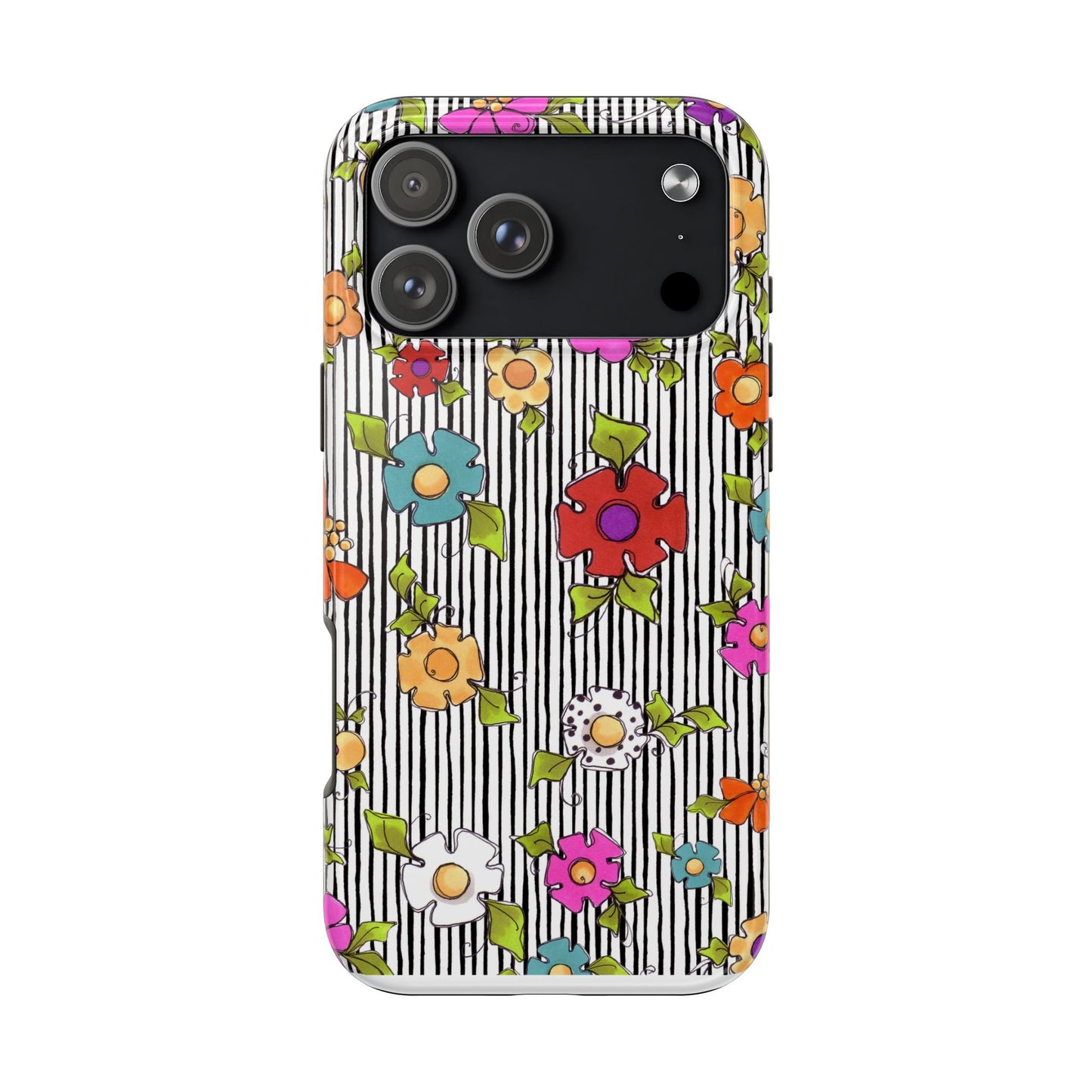 Dog Blooms White / Black Phone Case