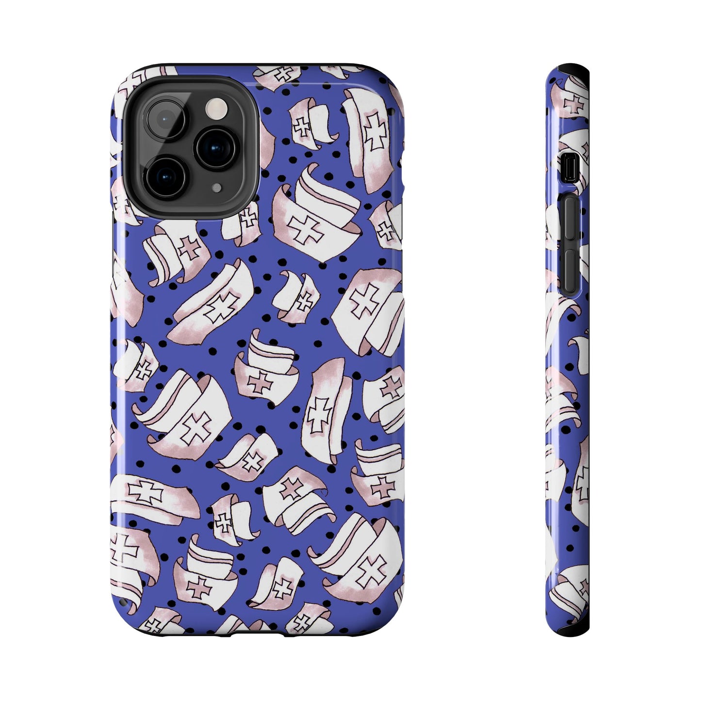 Med Hats Blue / Black Phone Case