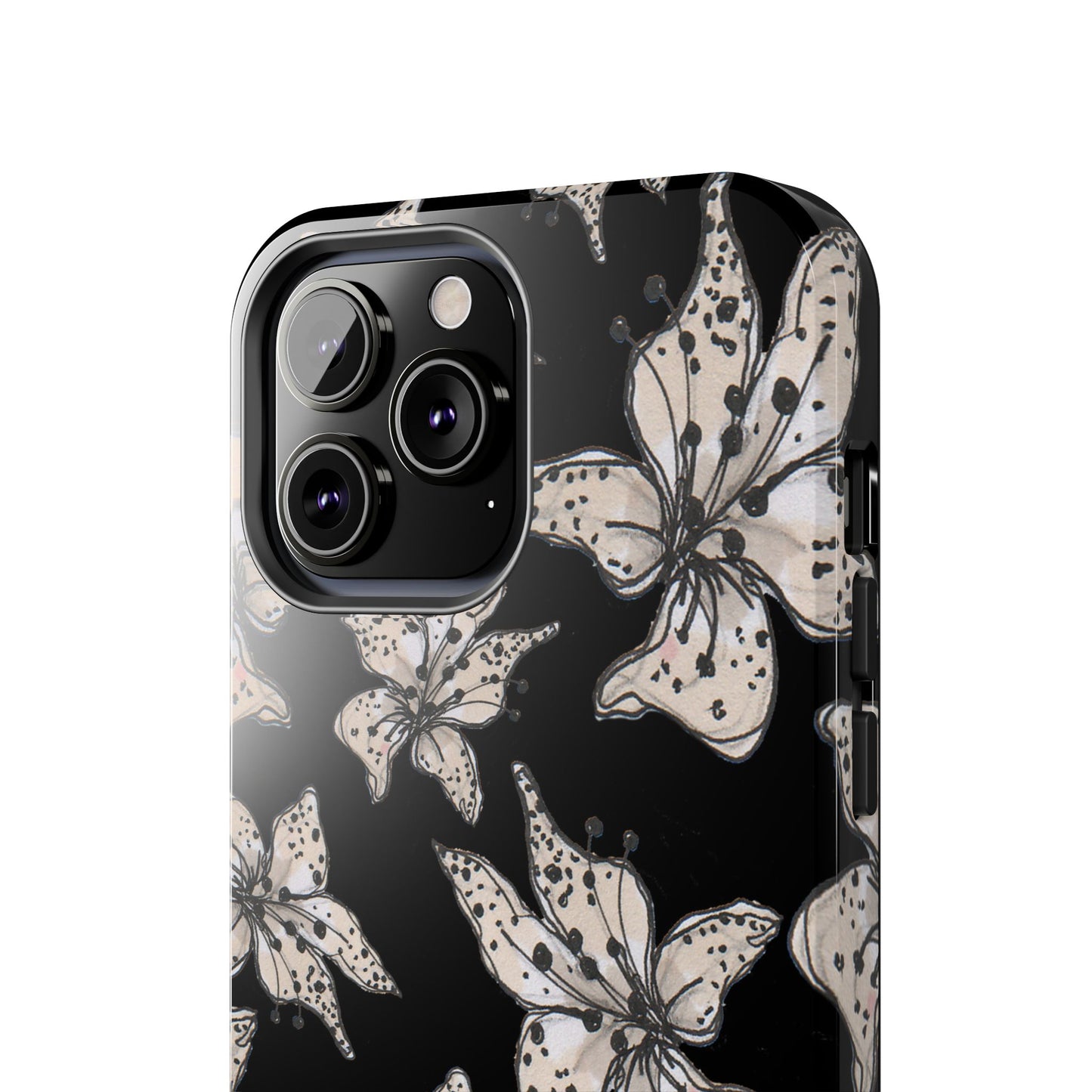 Spotted Lilies Black Phone Case