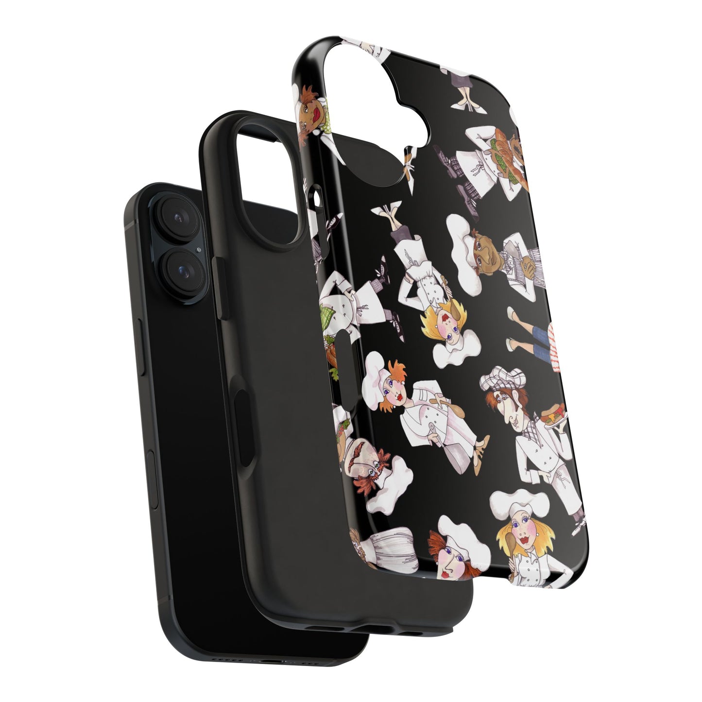 Tossed Chefs Black Phone Case