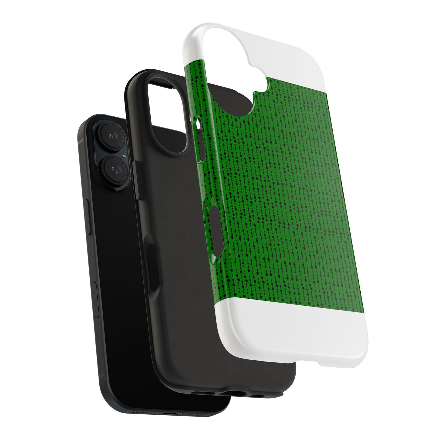 Beaded Curtain Green / Black Phone Case