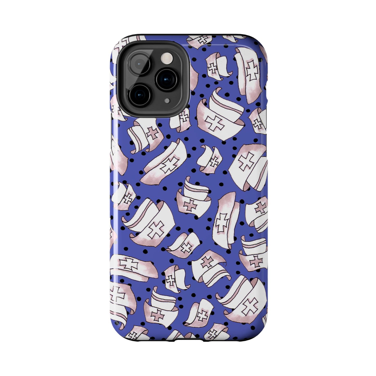 Med Hats Blue / Black Phone Case