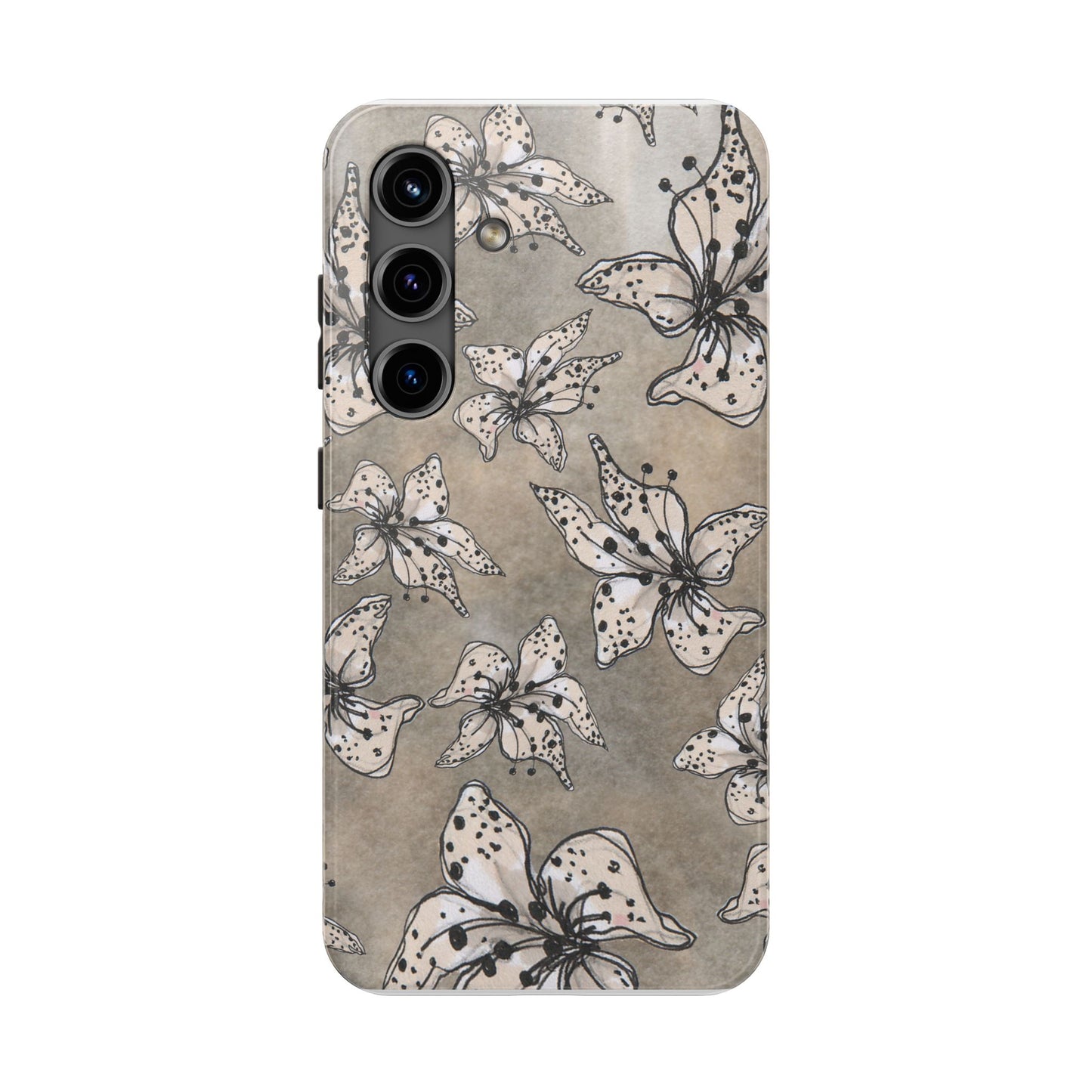 Spotted Lilies Gray Phone Case