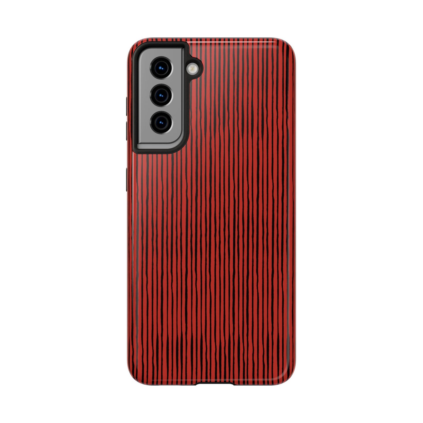 Quirky Bias Stripe Red / Black Phone Case