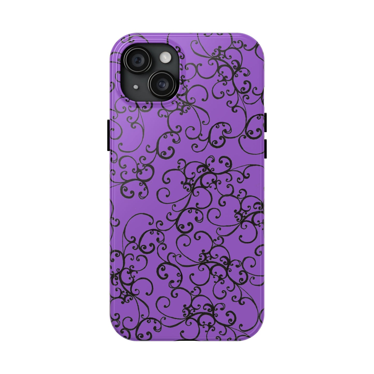 Elegant Scroll Purple / Black Phone Case
