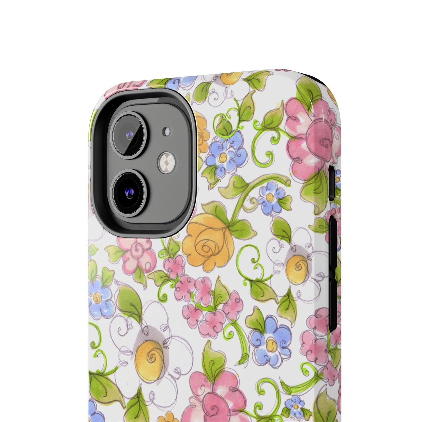 Flower Frolic White Phone Case