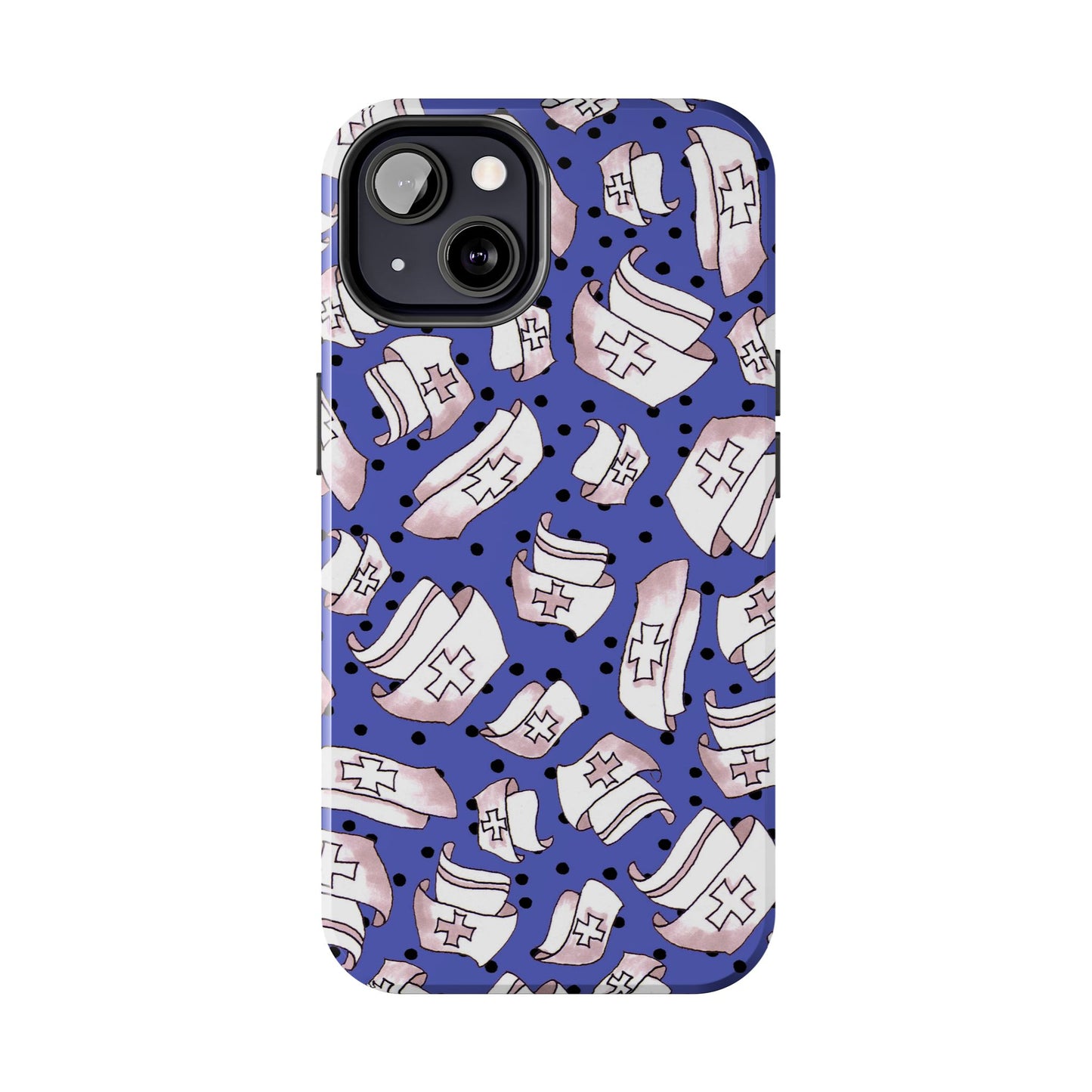 Med Hats Blue / Black Phone Case