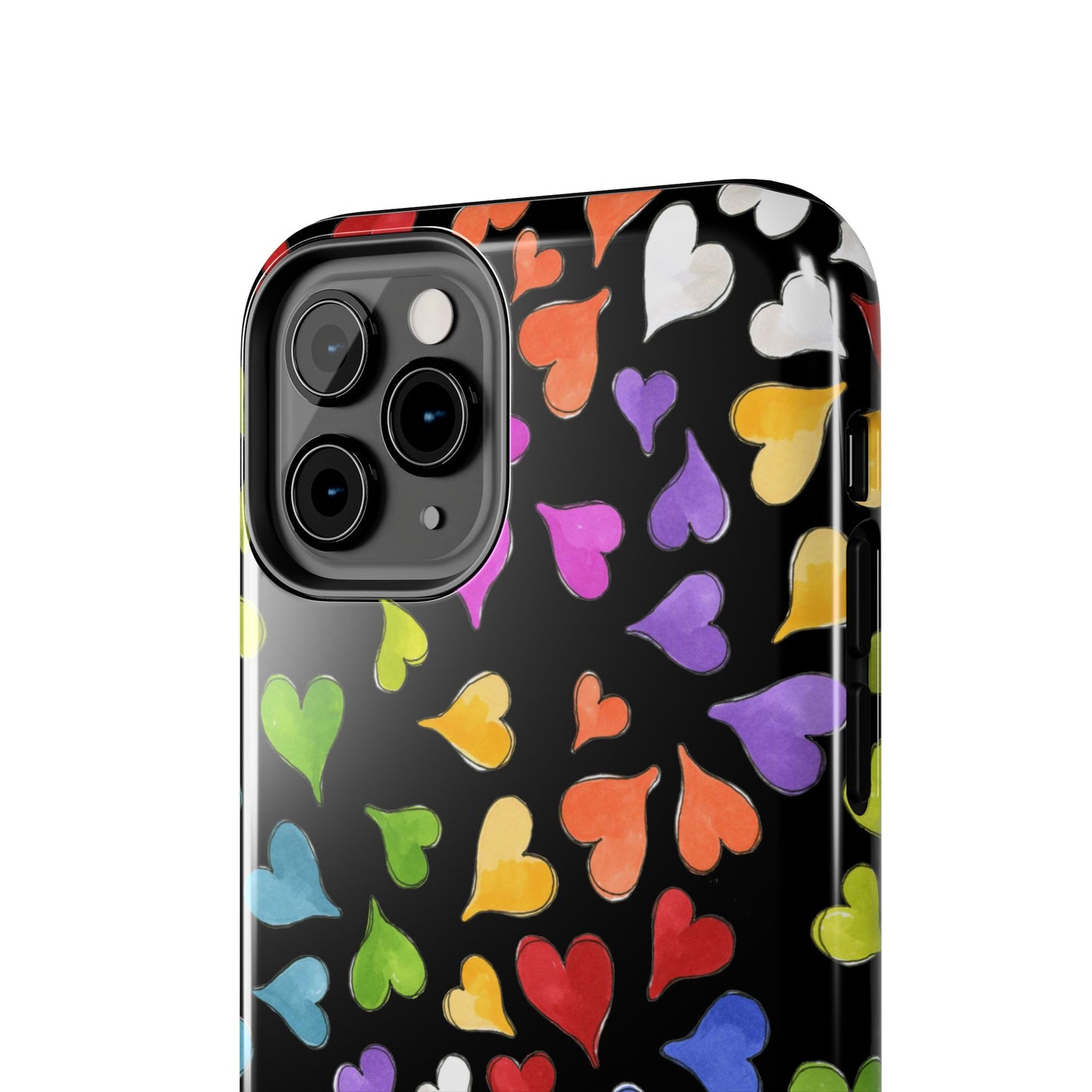 Happy Hearts Black Phone Case