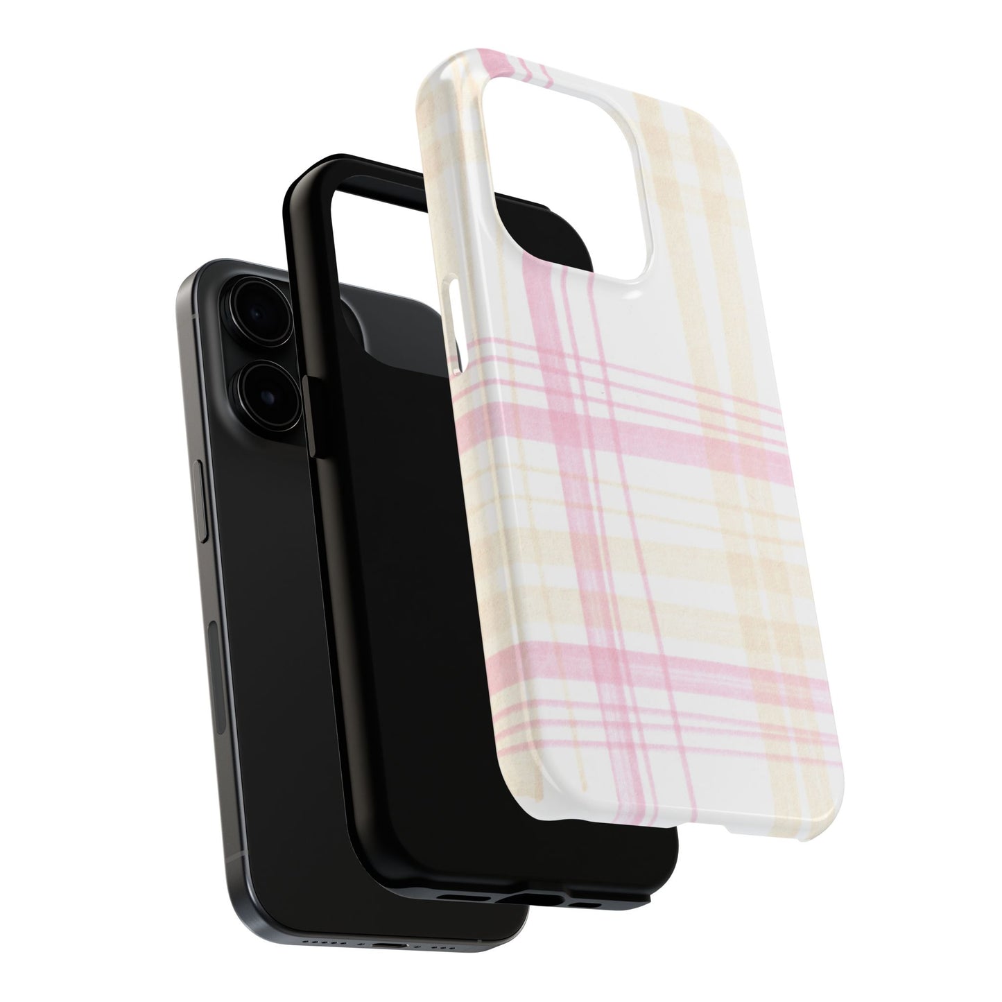 Flower Model Plaid Phone Case