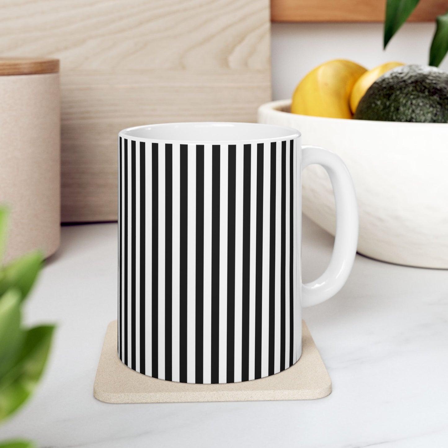 Stripe White / Black Cup