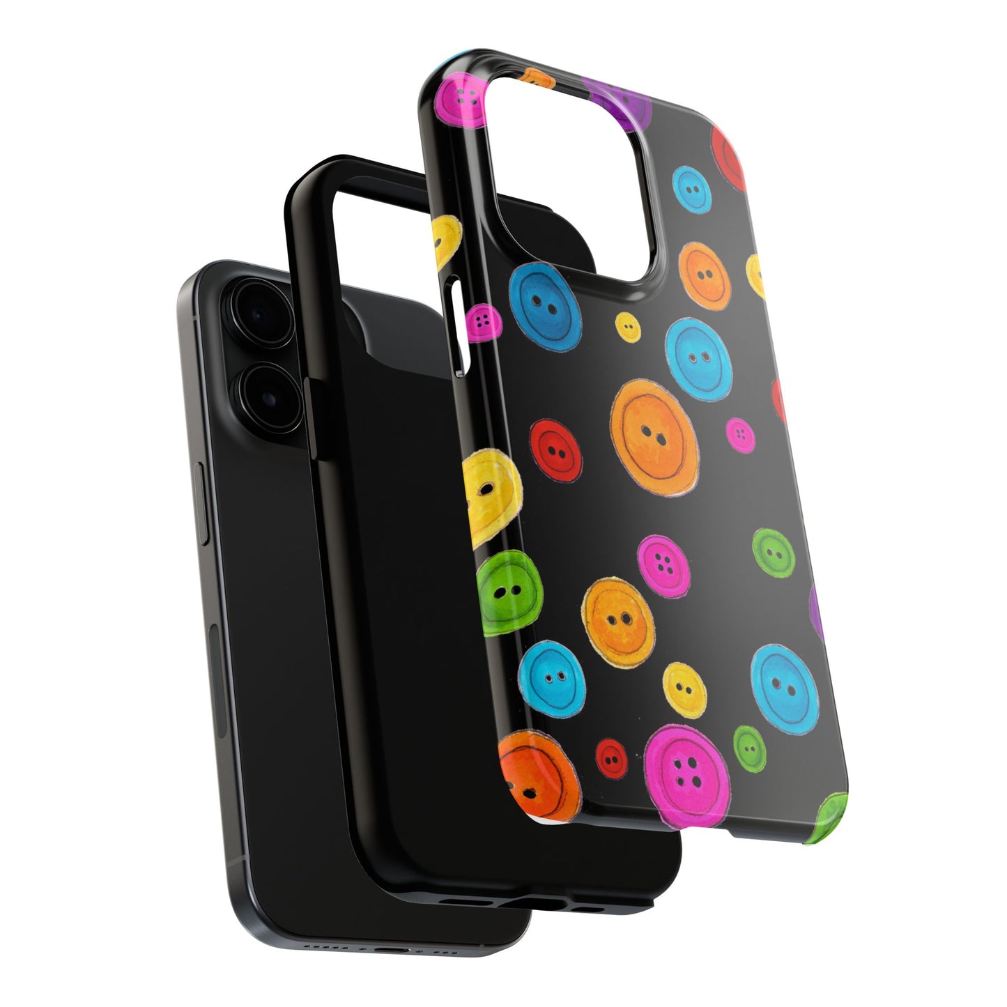 Button Dots Black Phone Case