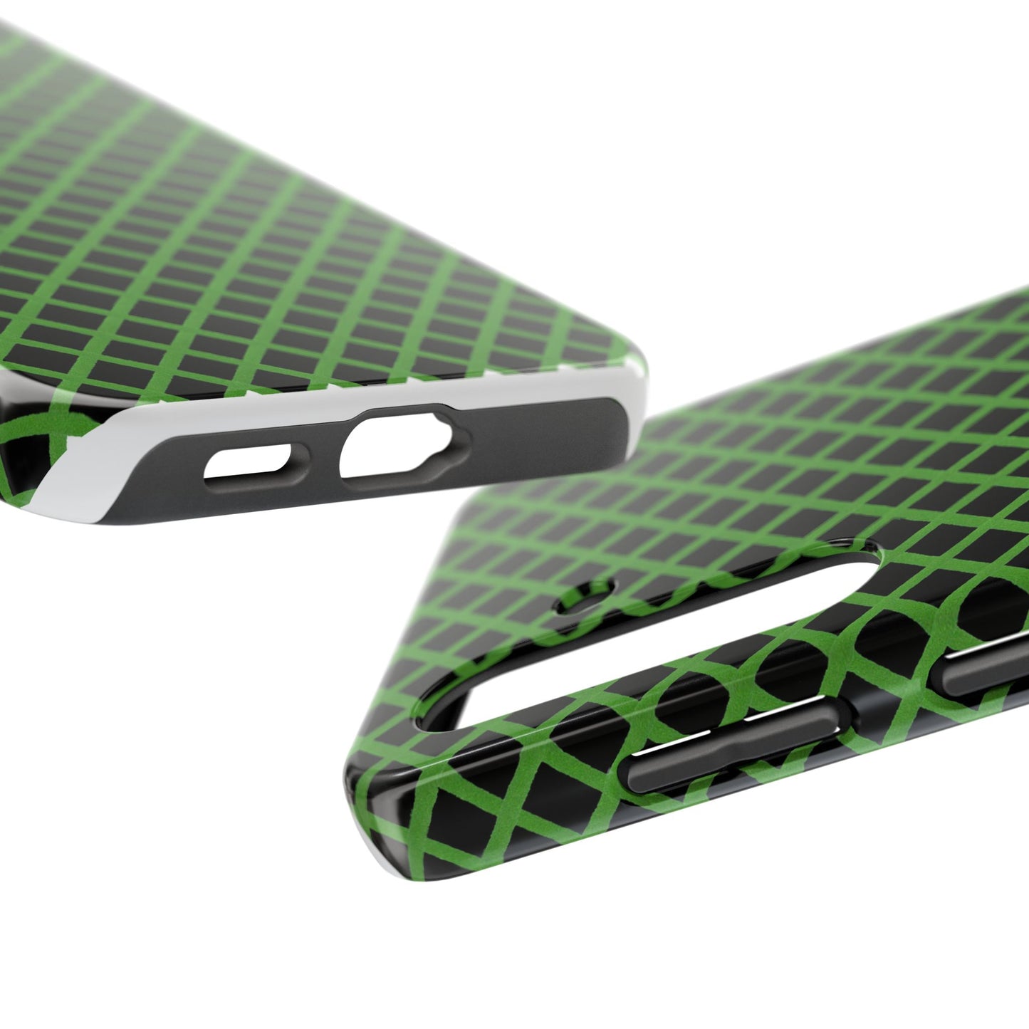 Trellis Green / Black Phone Case