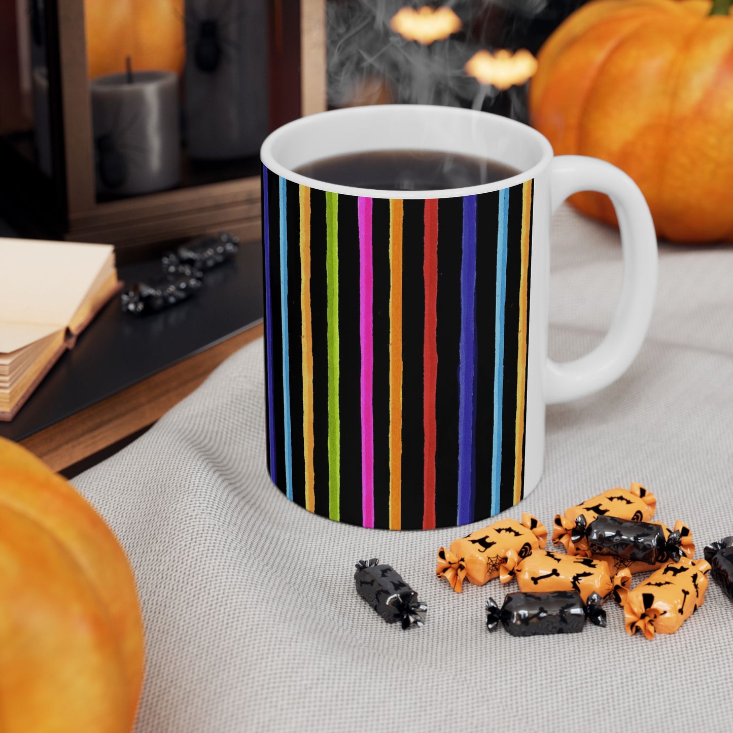 Happy Stripe Black Cup