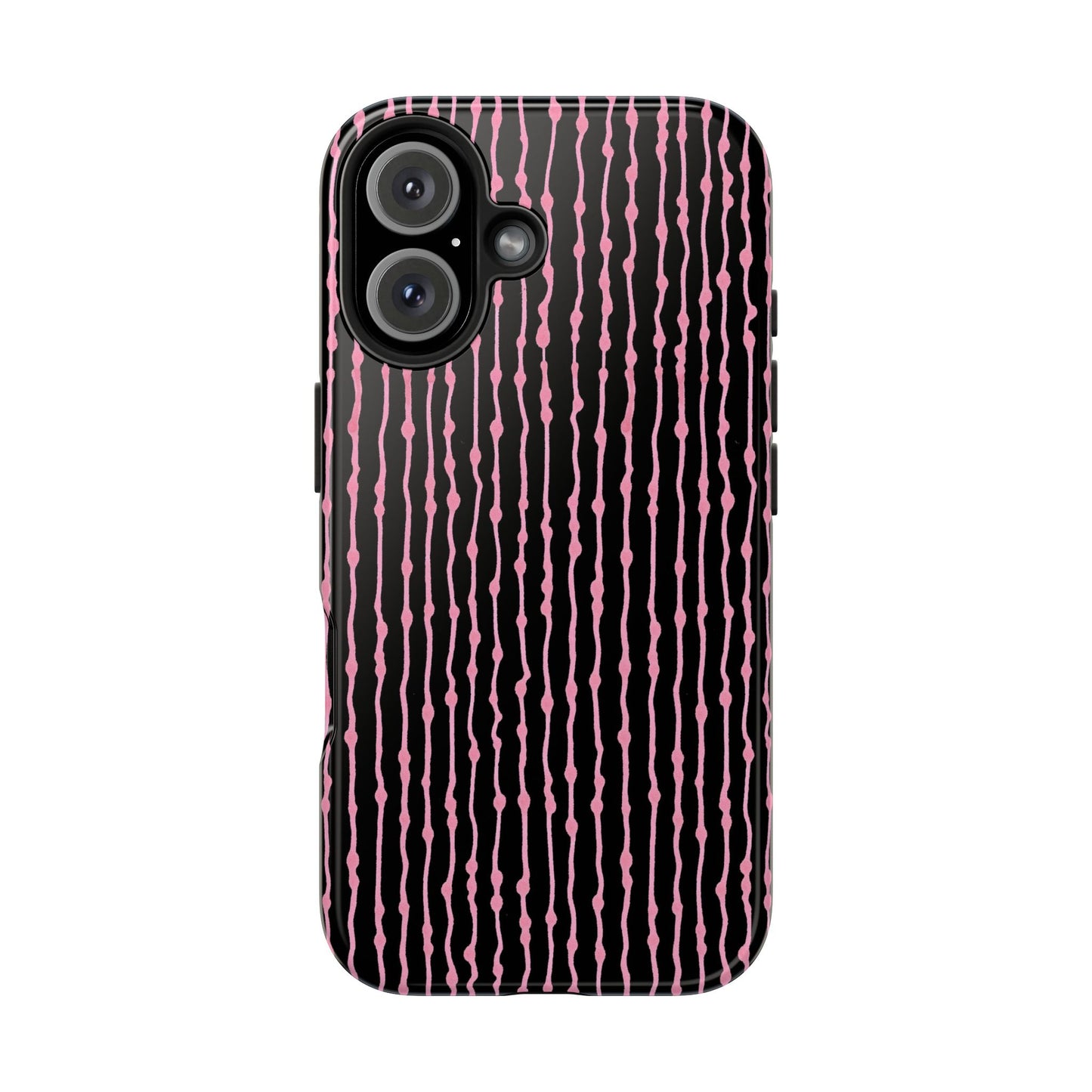 Faux Seersucker Black / Pink Phone Case