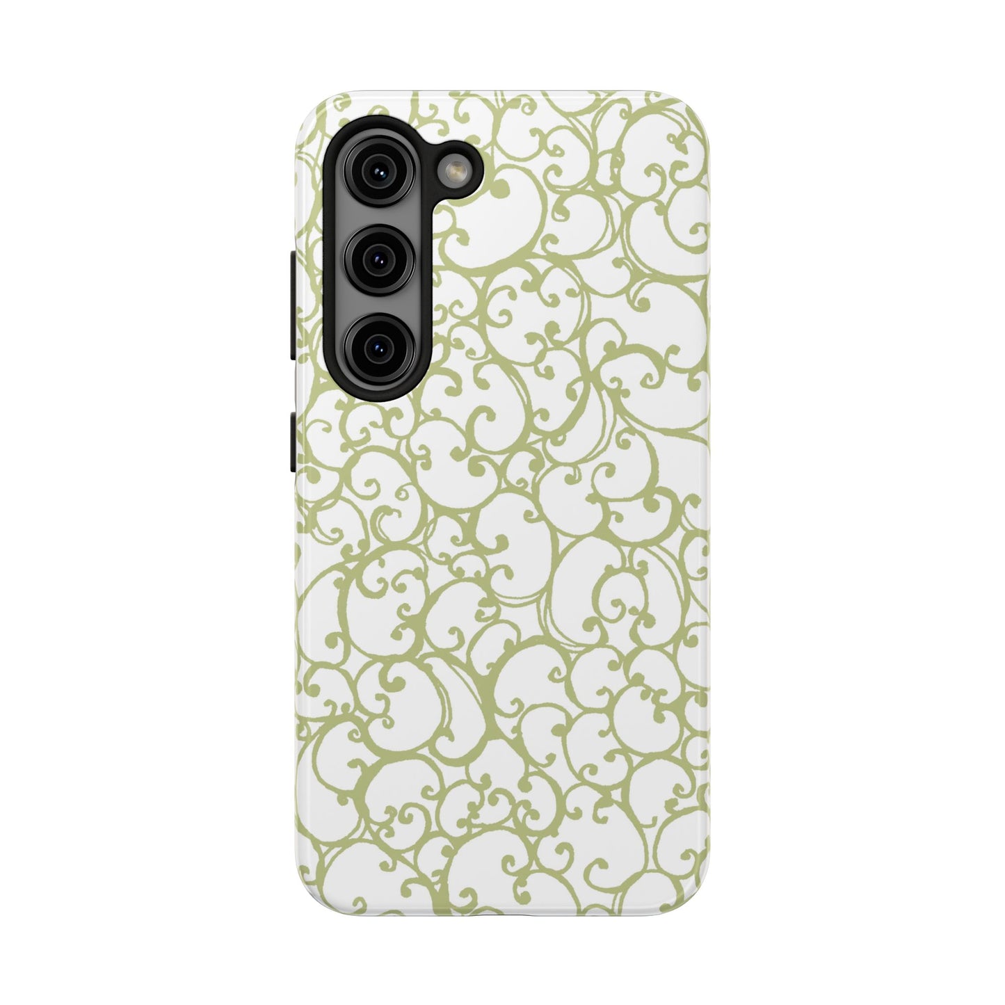 Scrollie White / Green Phone Case