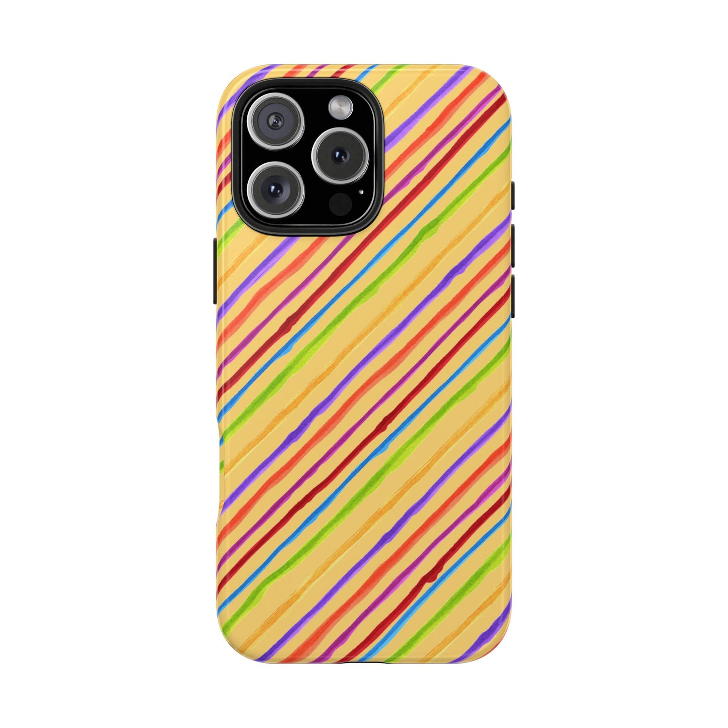 Calico Stripe Yellow Phone Case