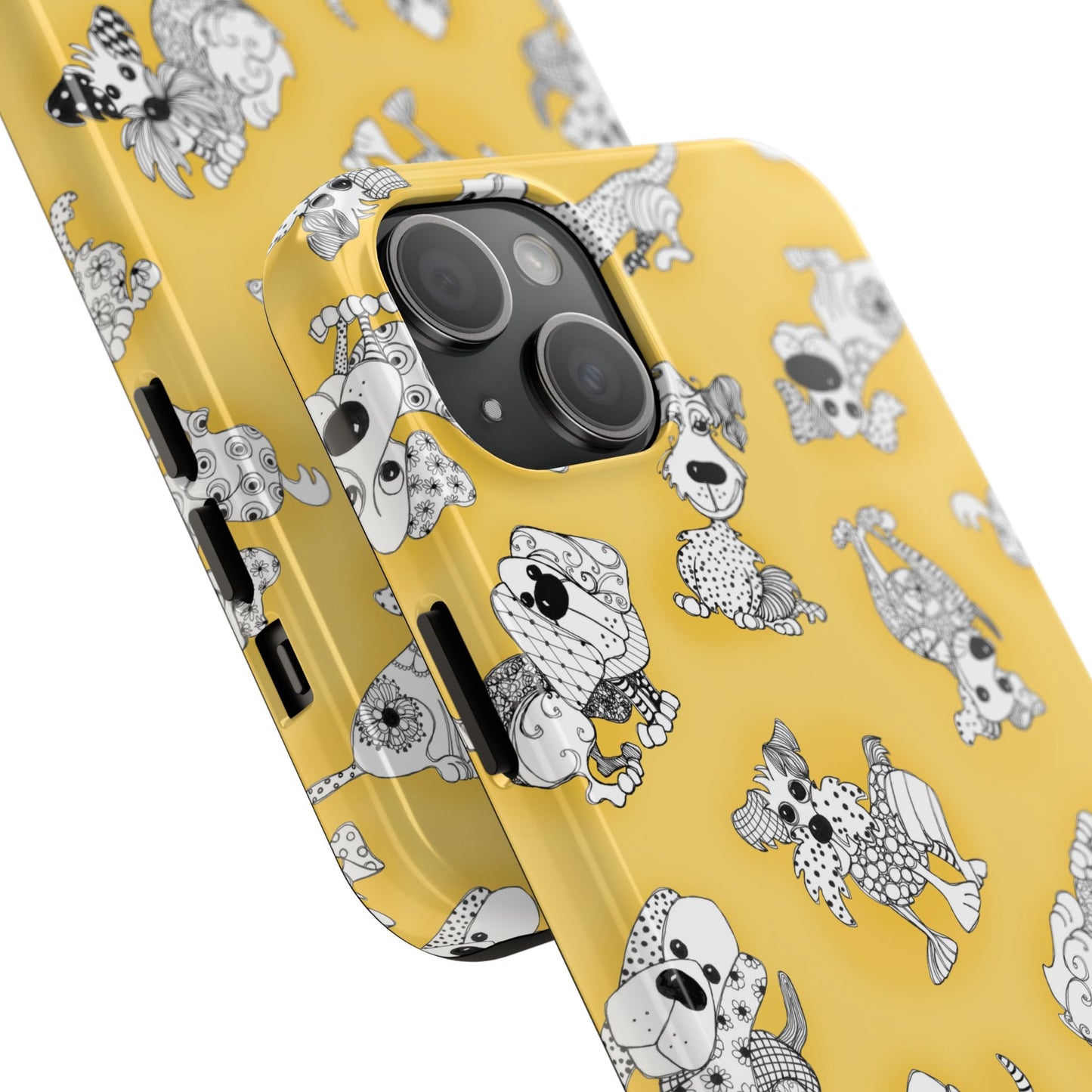 Doodle Dogs Yellow Phone Case
