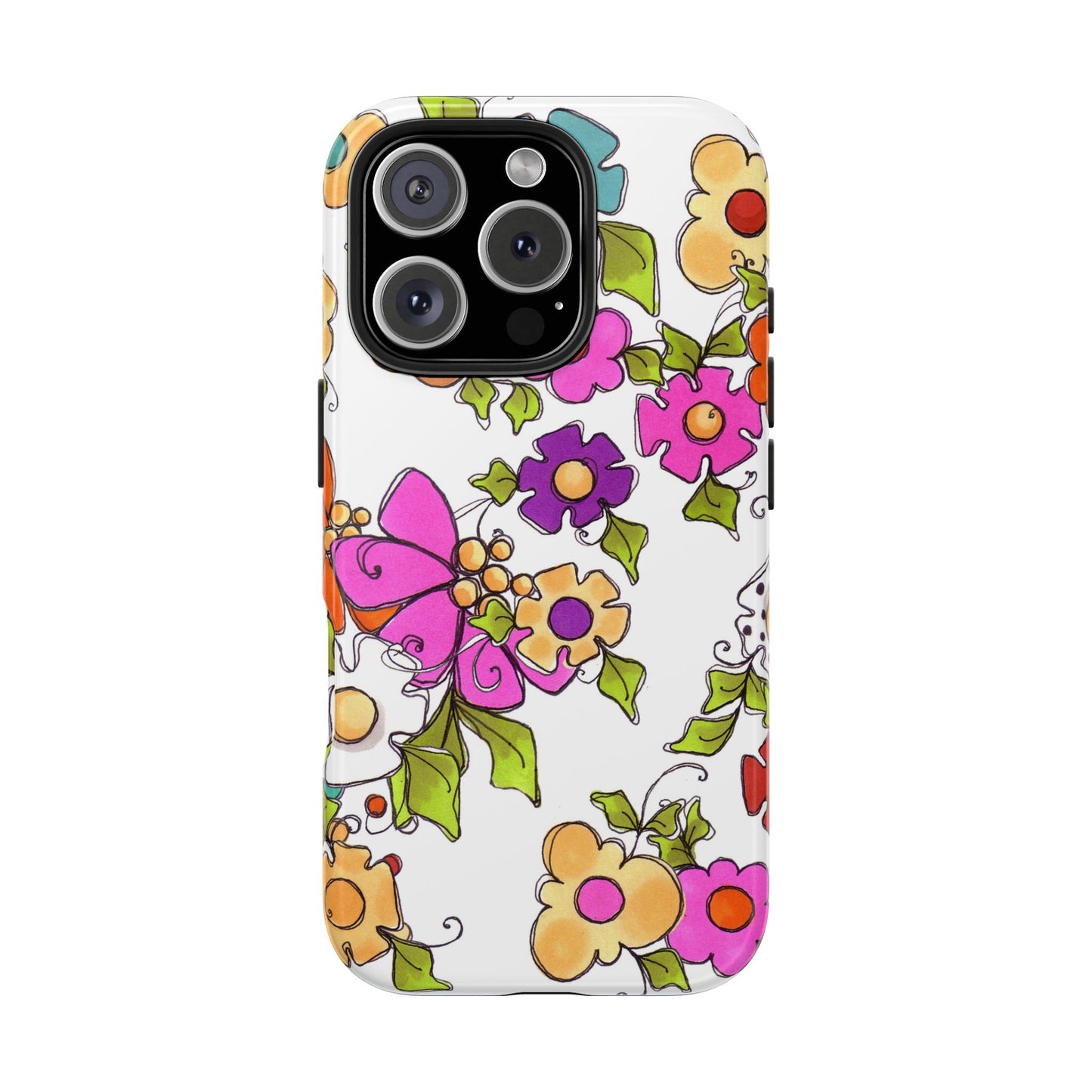 Happy Blooms White Phone Case