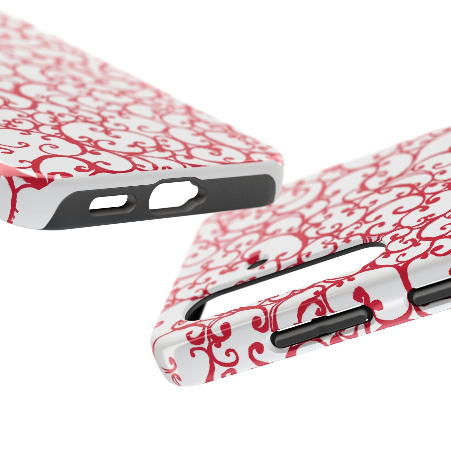 Scrollie White / Red Phone Case