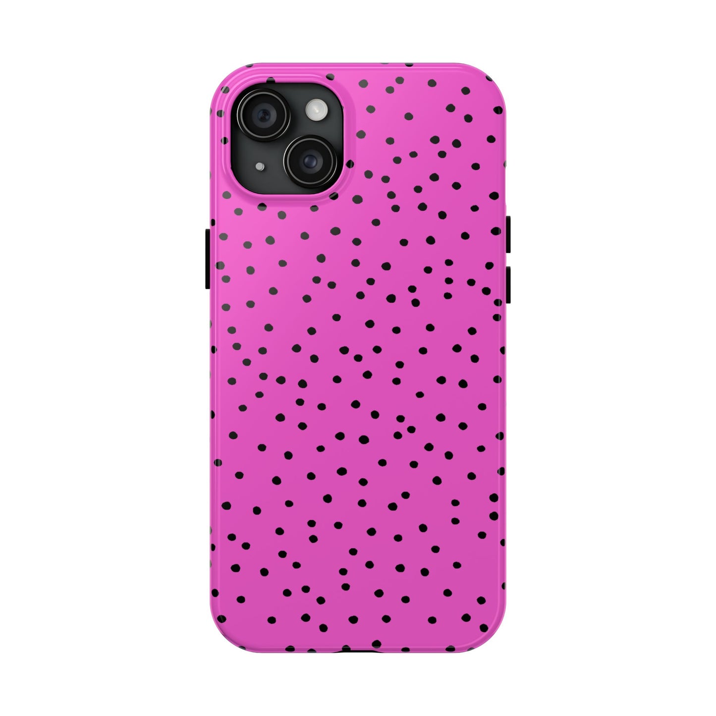 Dinky Dots Cerise / Black Phone Case