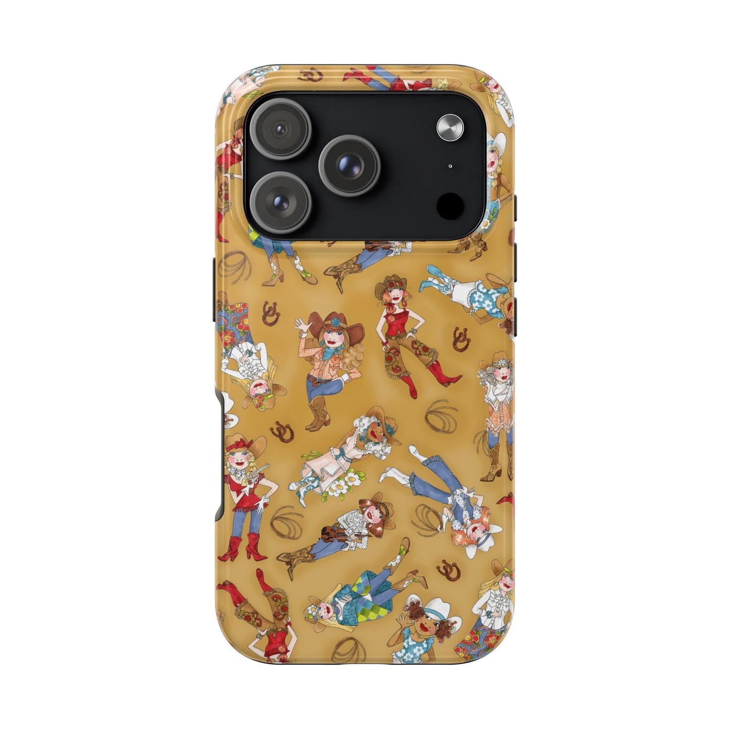 Tossed Cowgirls Tan Phone Case