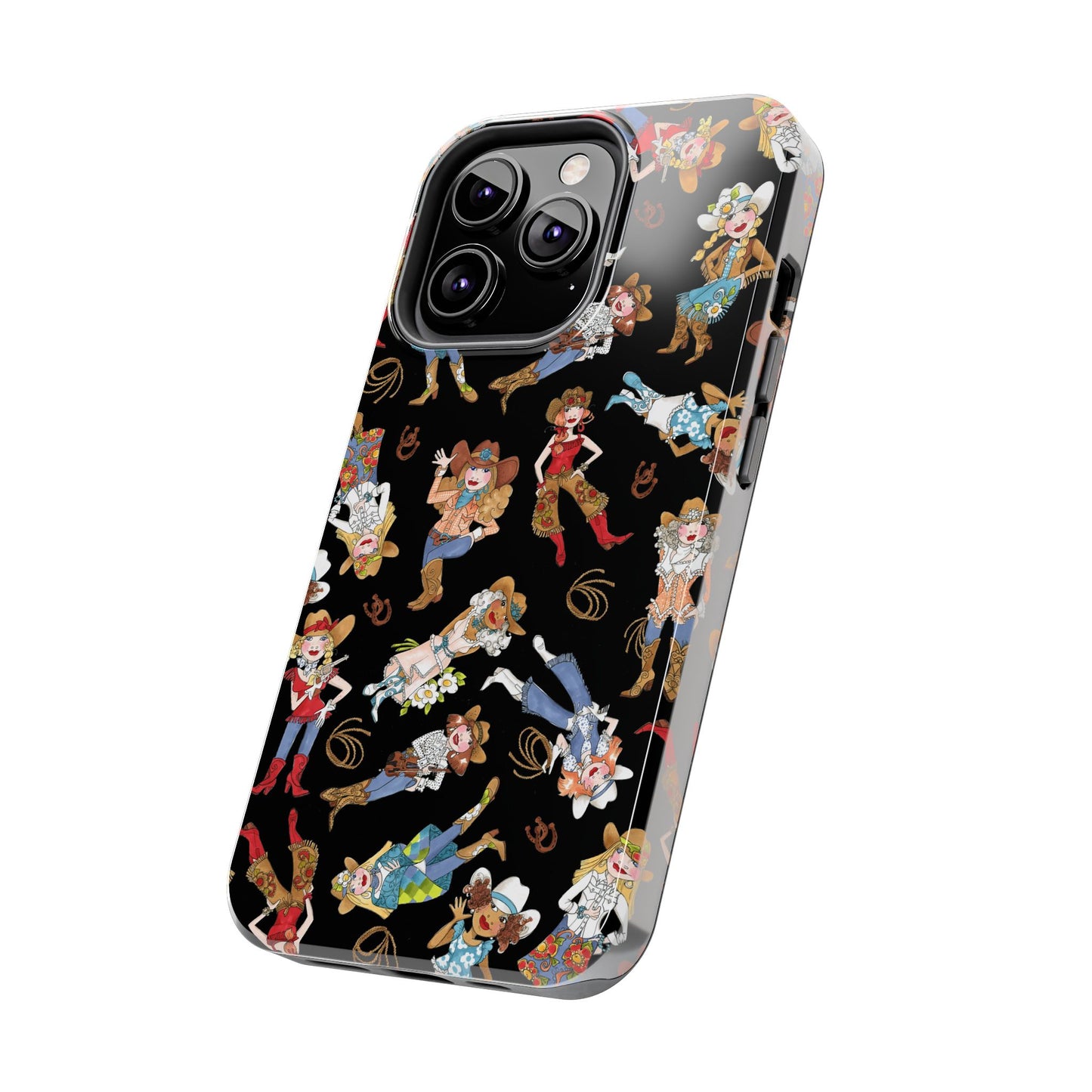 Tossed Cowgirls Black Phone Case
