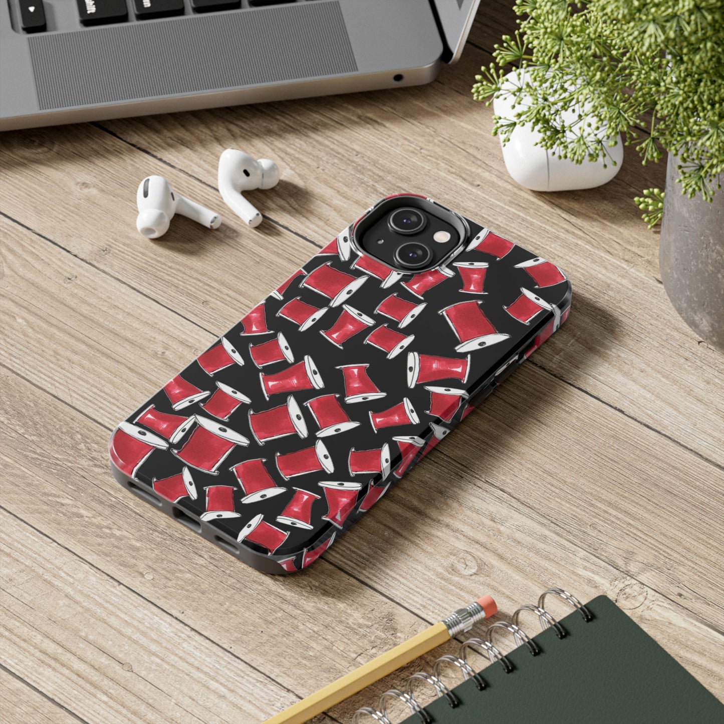 Red Thread Black Phone Case