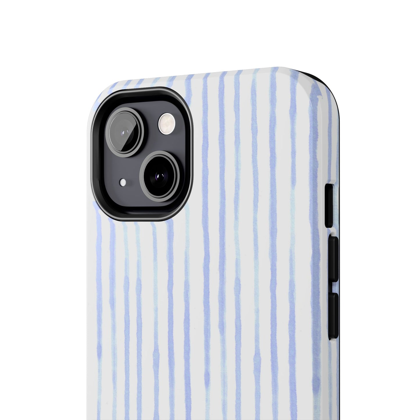 Happy Stripe White / Blue Phone Case