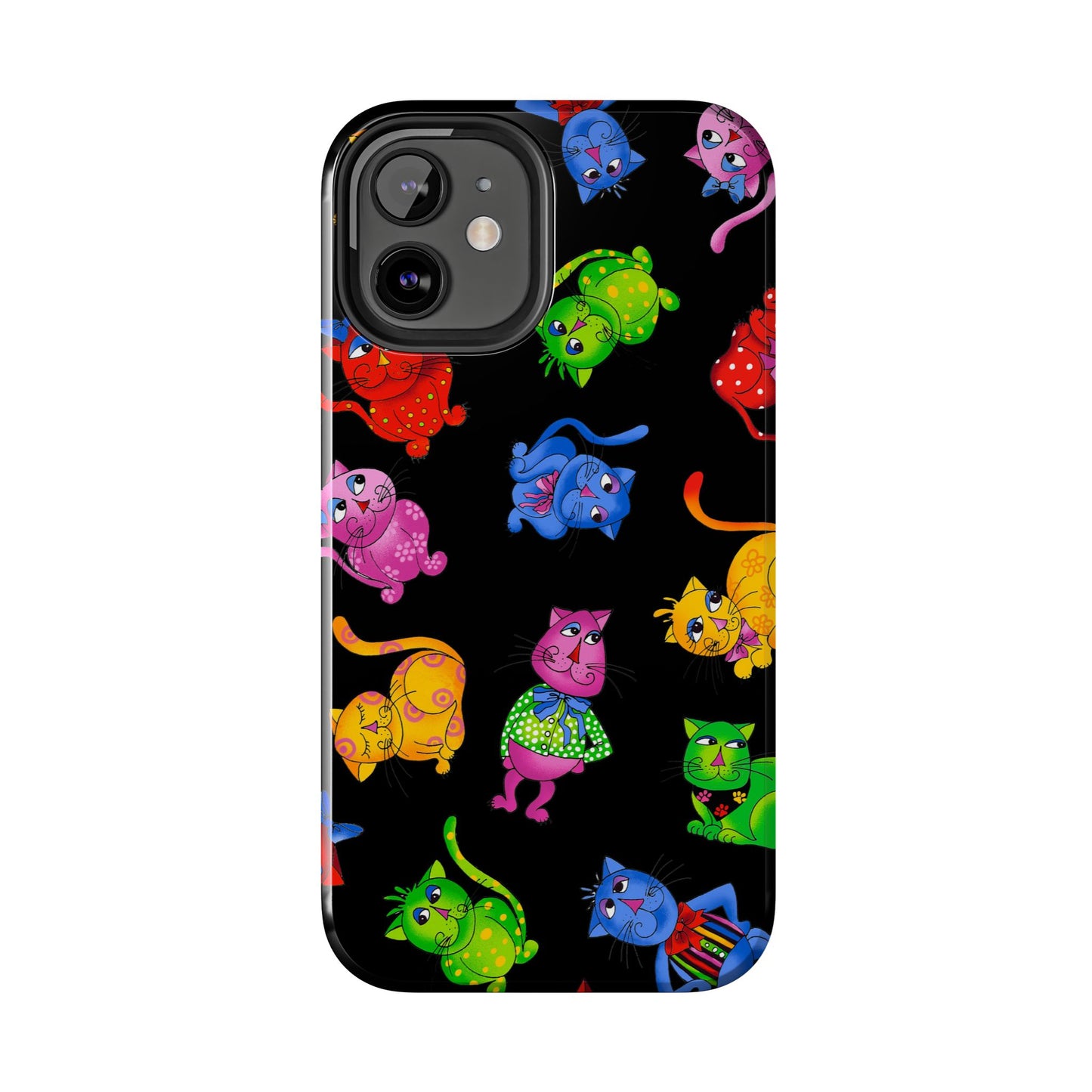 Tossed Cool Cats Black Phone Case