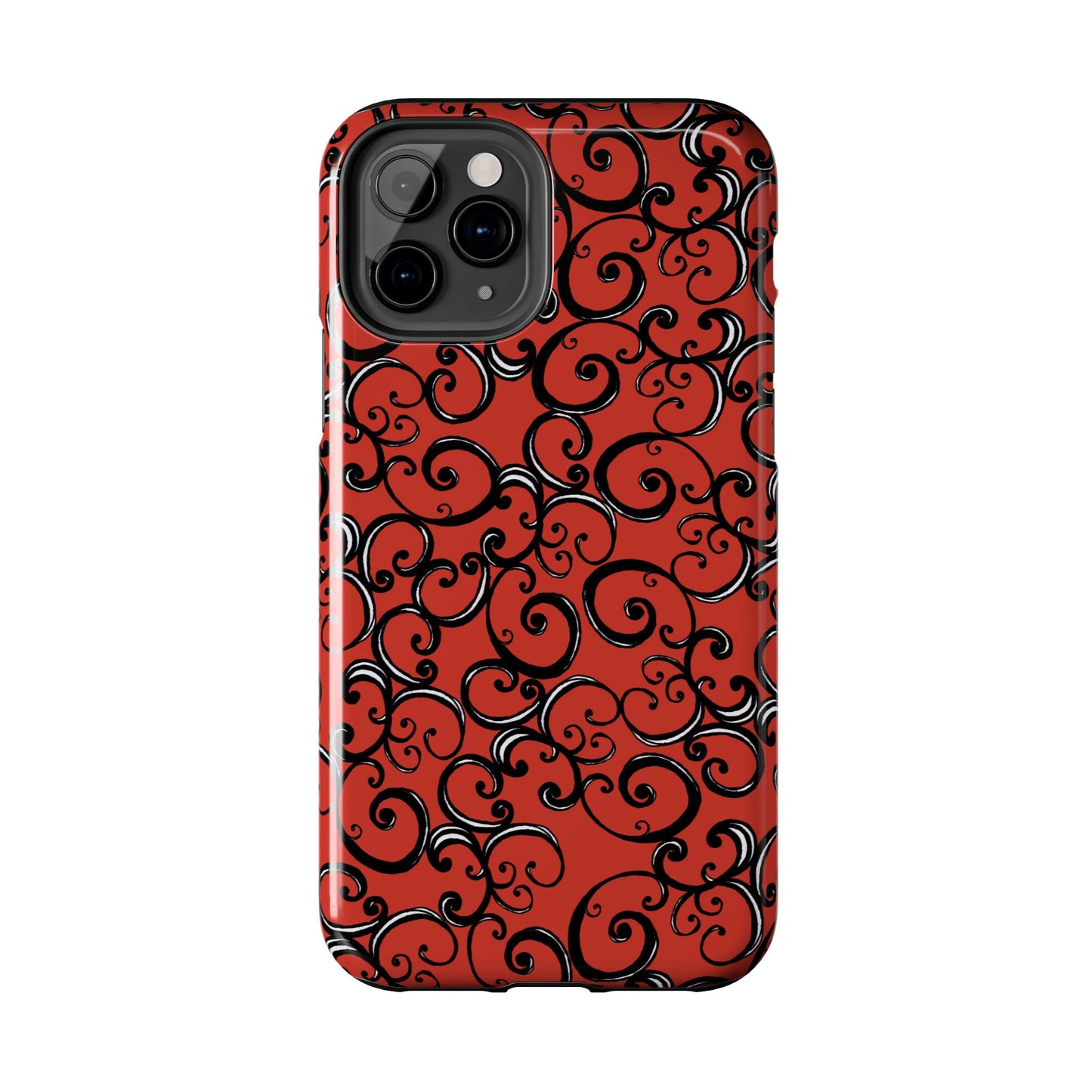 Curls Red / Black Phone Case