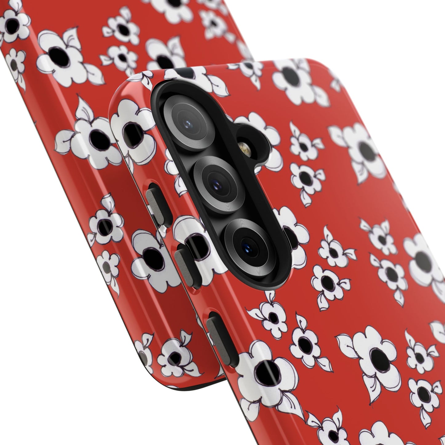 Daisy Cluster Red / Black Phone Case