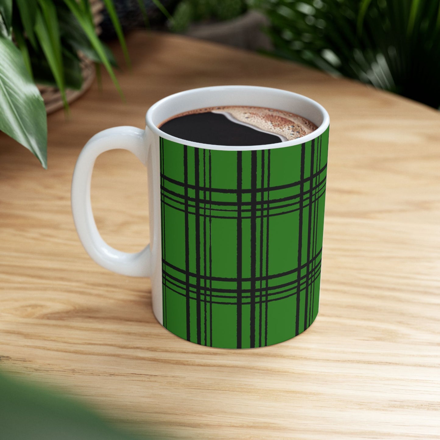 Glad Plaid Green / Black Cup