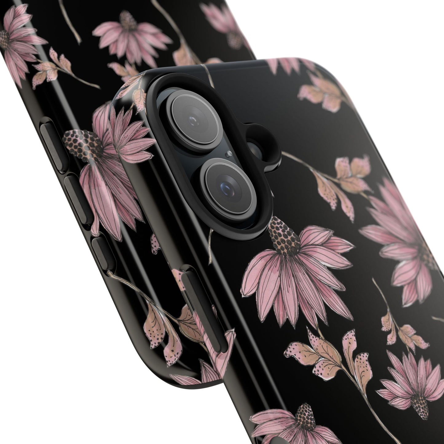 Wild Cone Flowers Black Phone Case