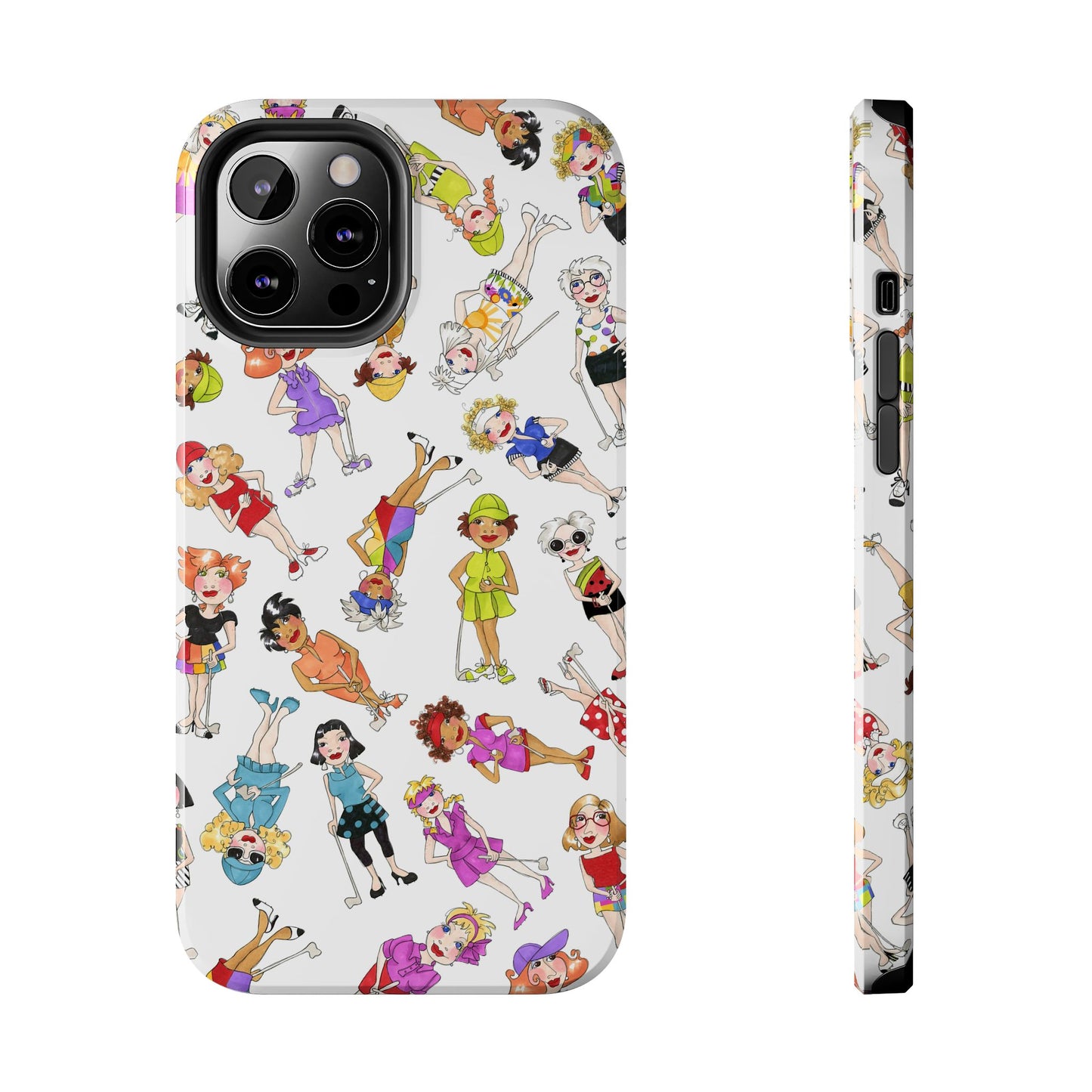Tossed Golfer Girls White Phone Case