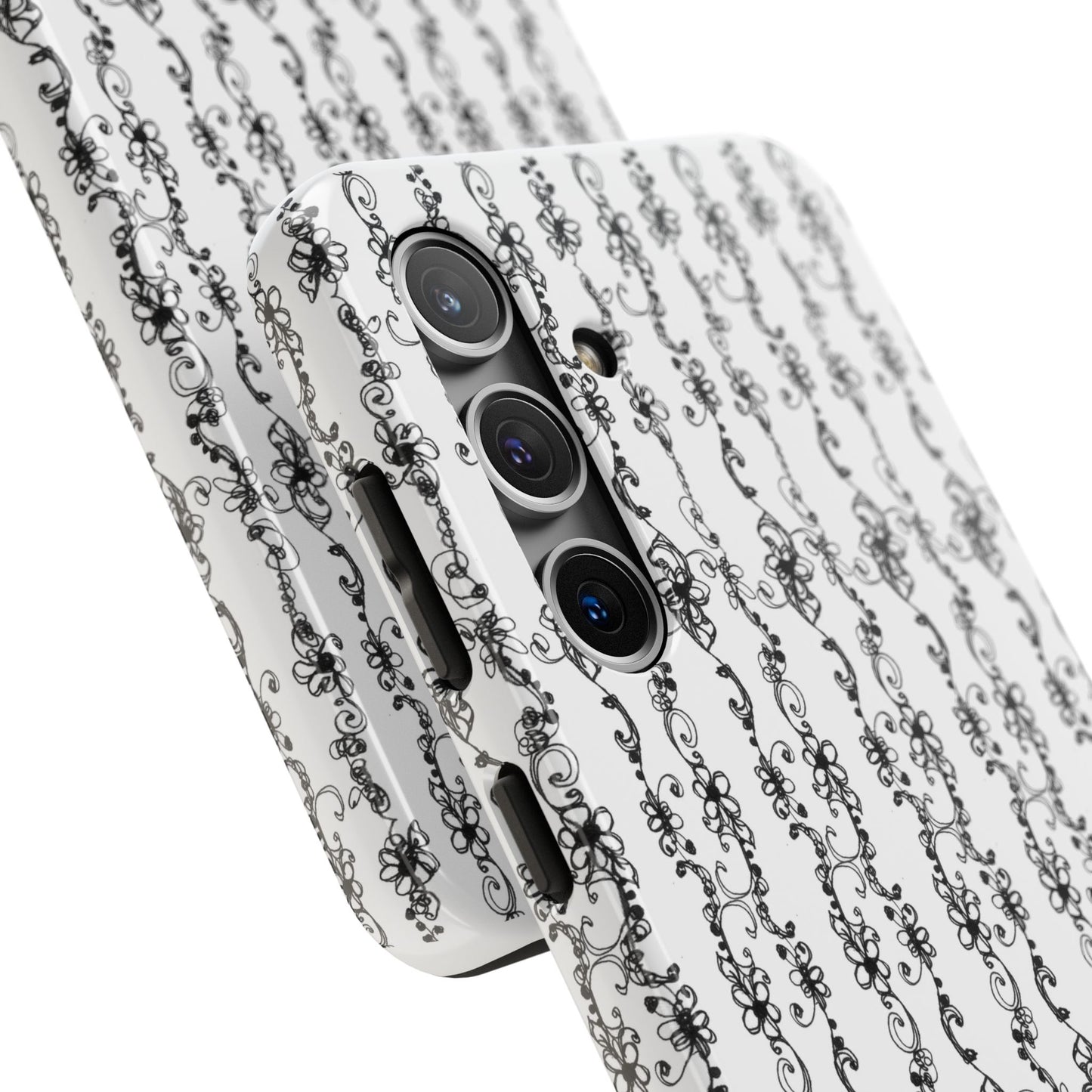 Flower Scroll Stripe Phone Case