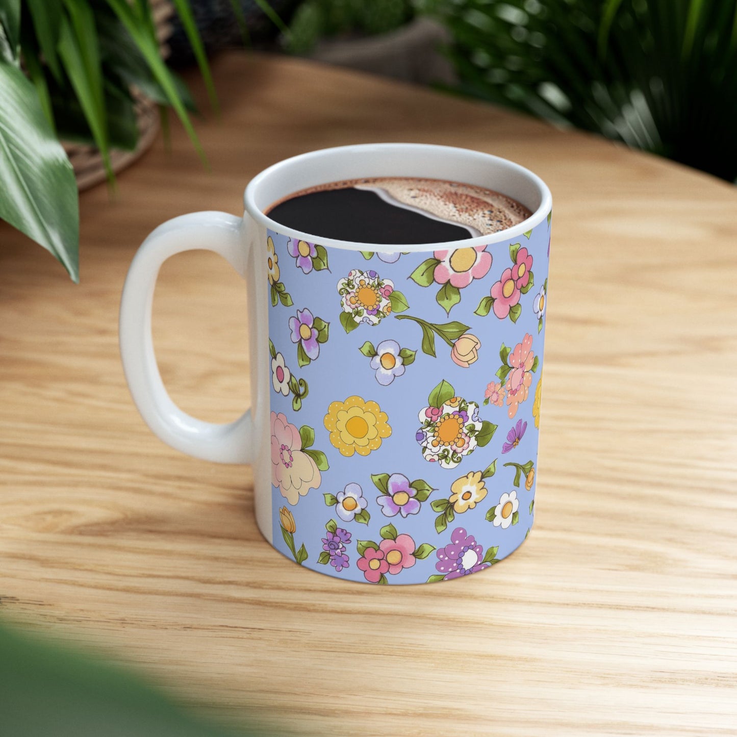 Flowery Blue Cup
